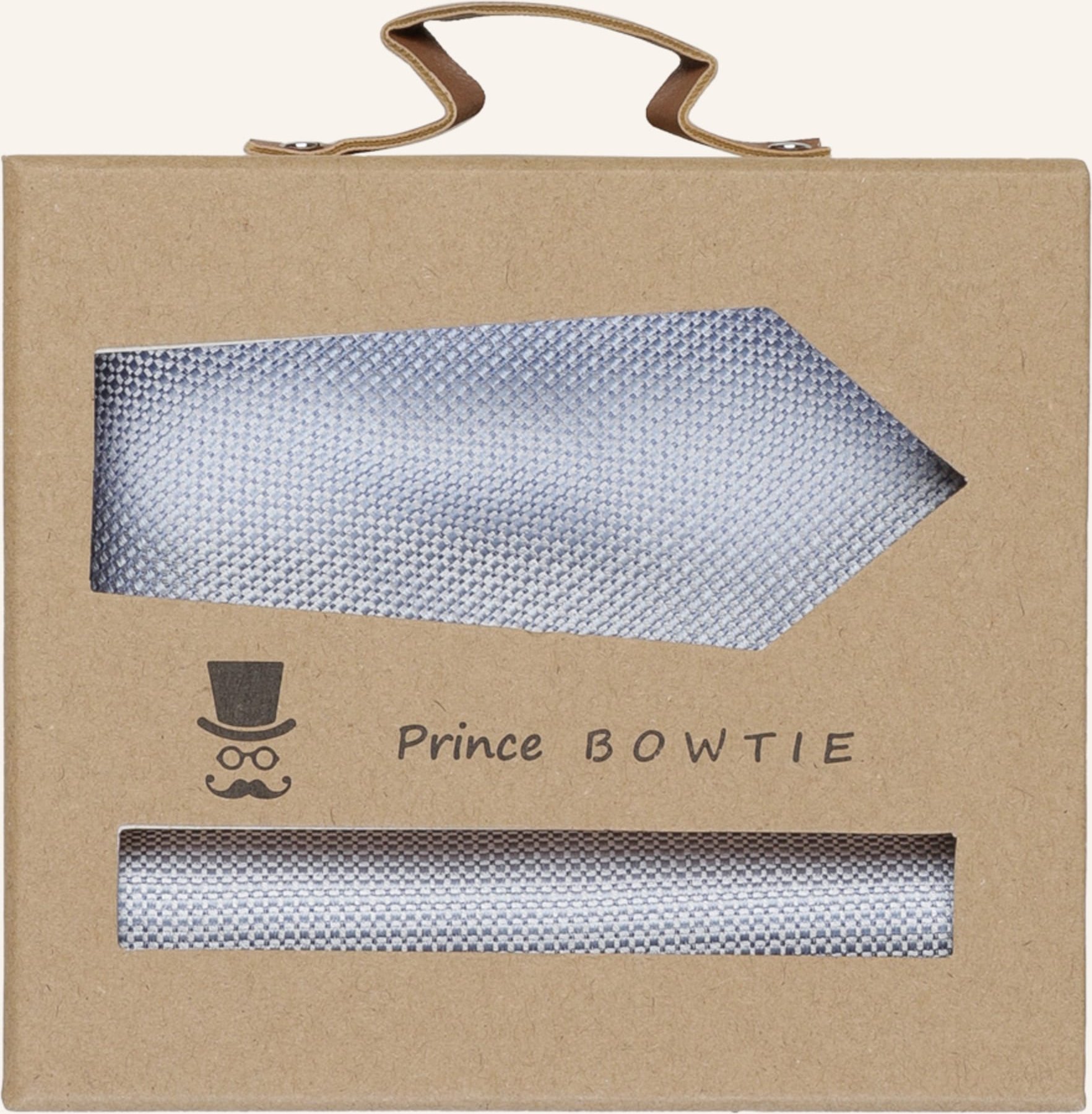 Thumbnail - Prince Bowtie Set: Krawatte Und Einstecktuch blau