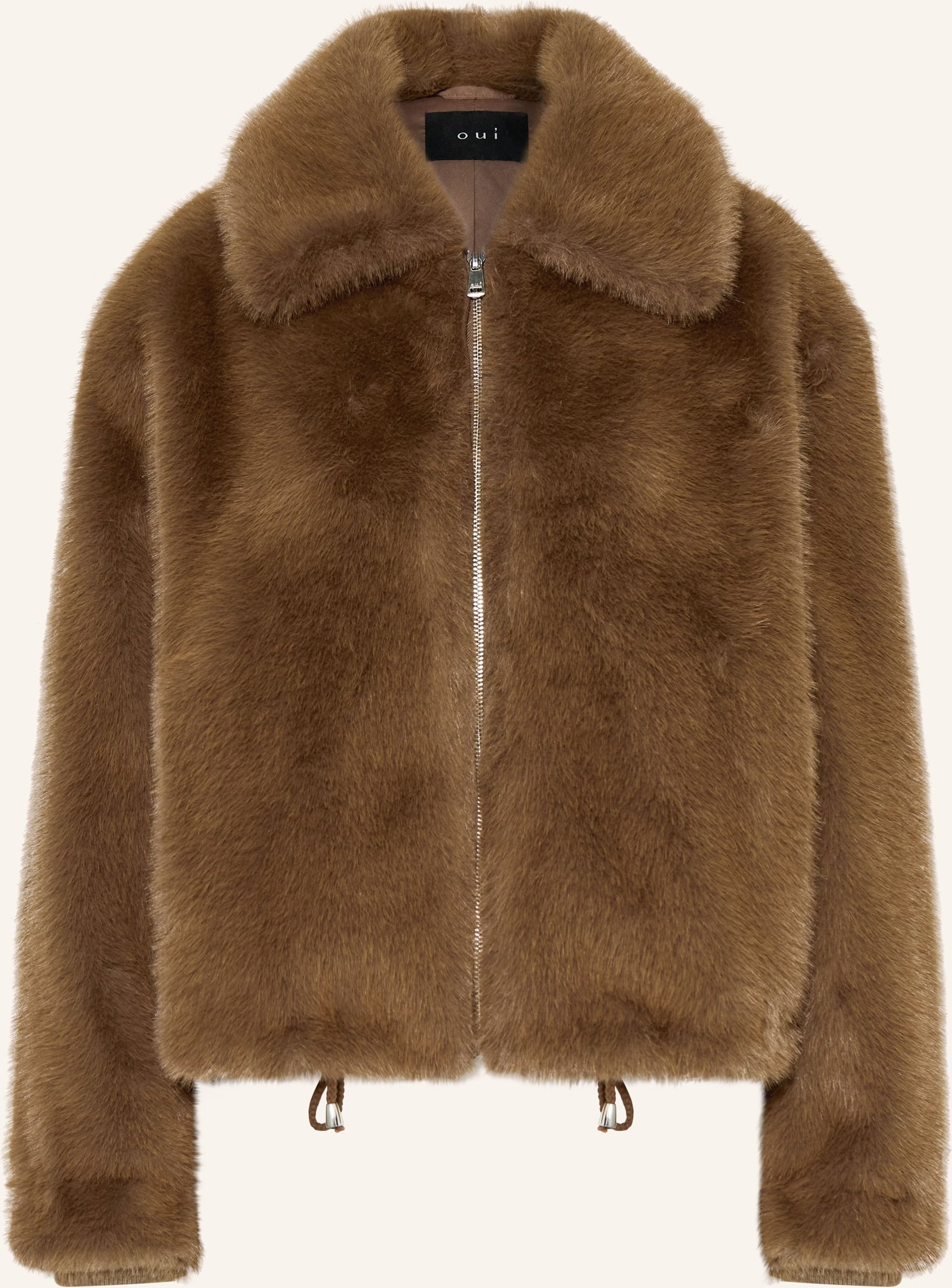 Oui Kunstfell-Jacke braun