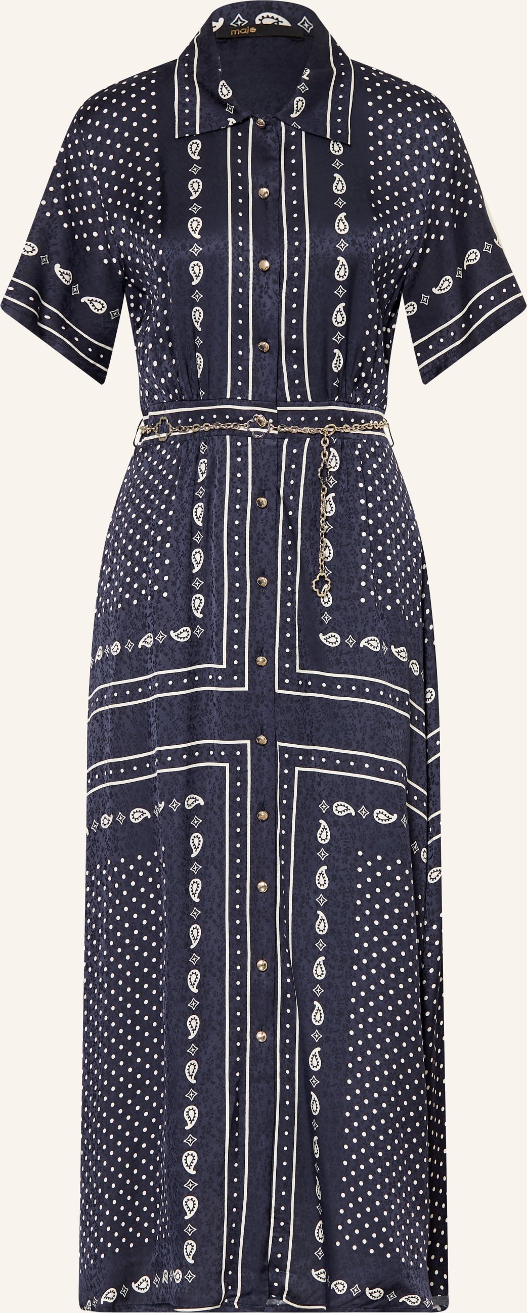 Maje Hemdblusenkleid Aus Satin blau