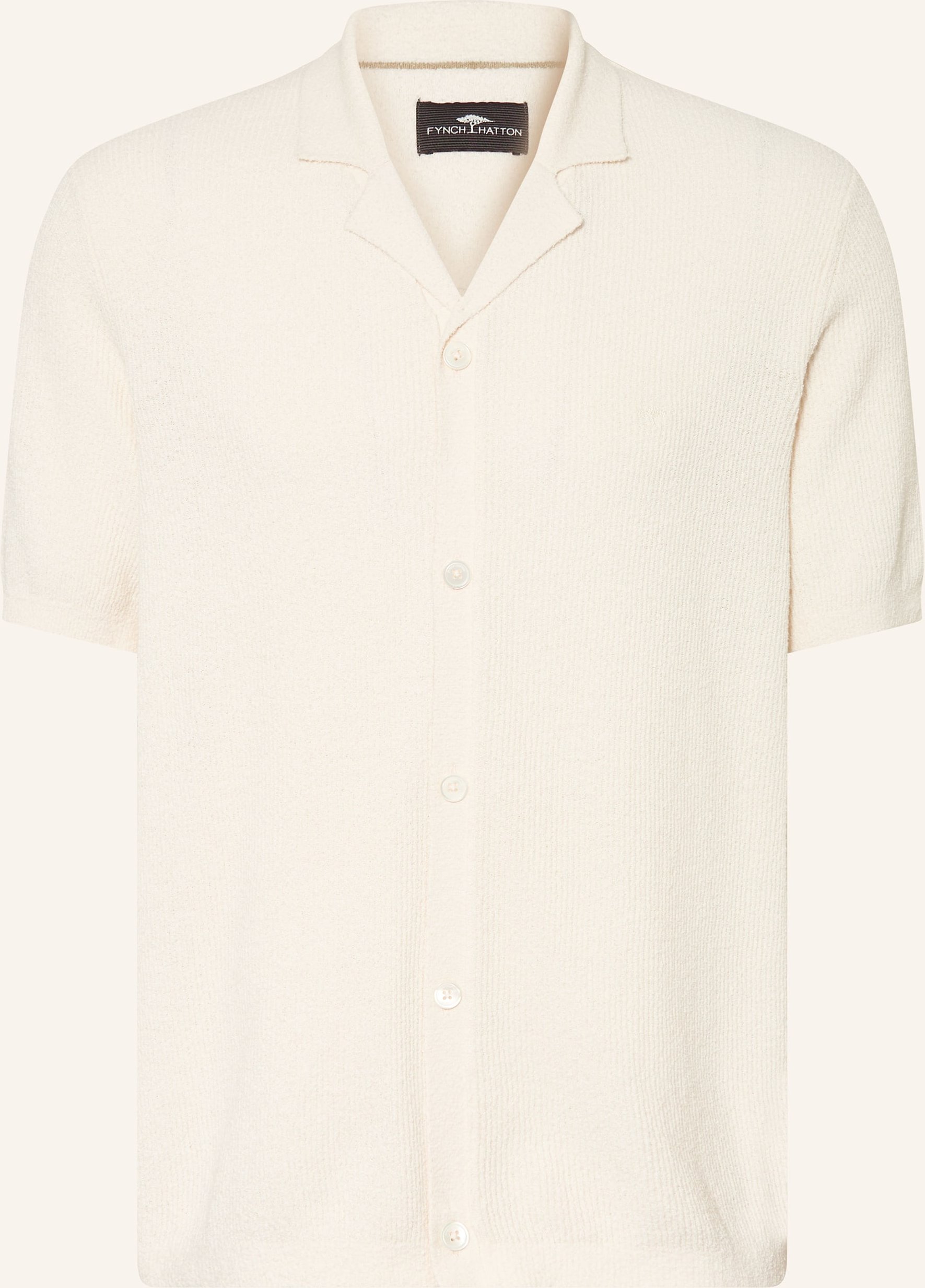 Fynch-Hatton Stick-Poloshirt weiss
