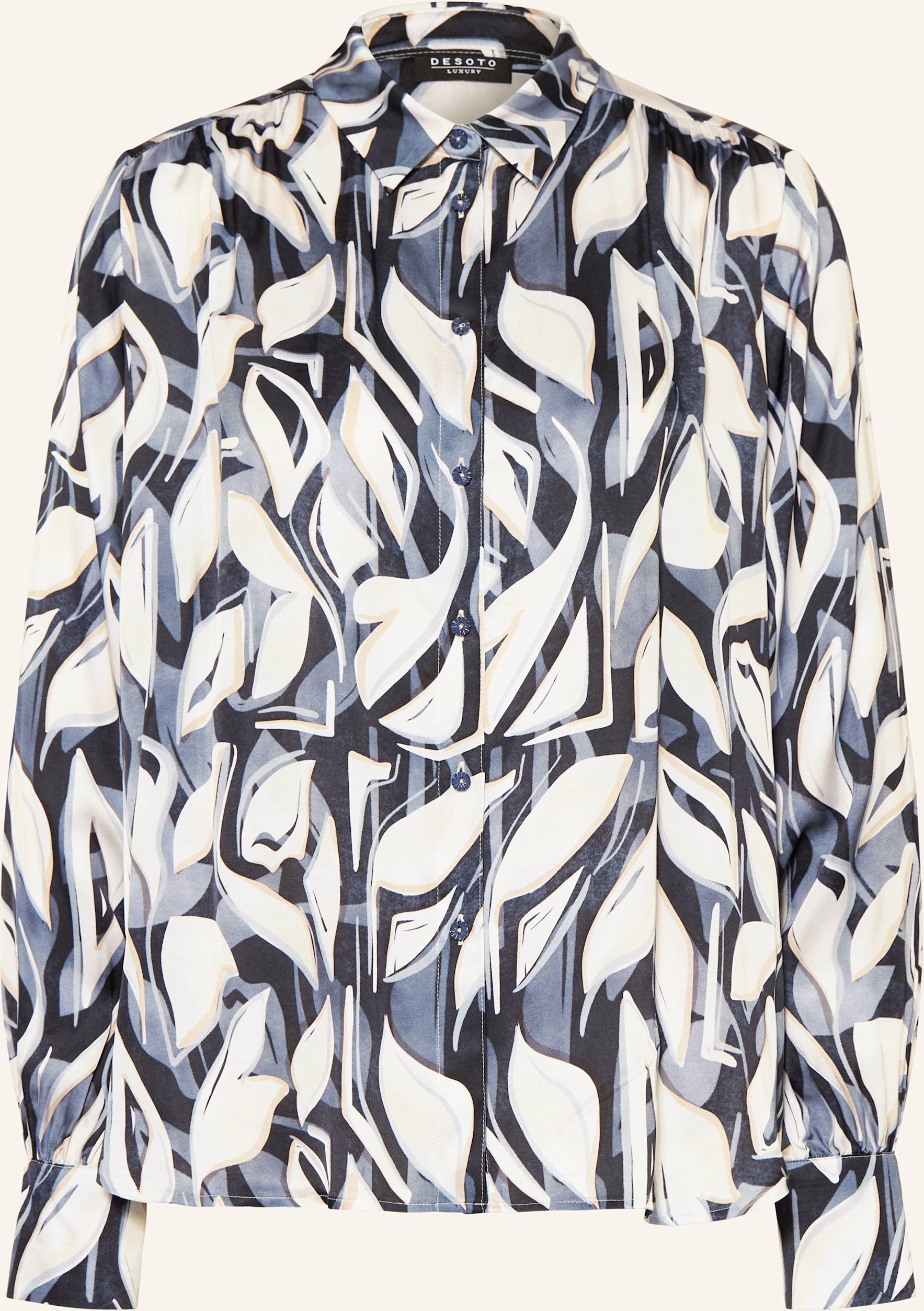 Desoto Hemdbluse Lena Aus Satin blau