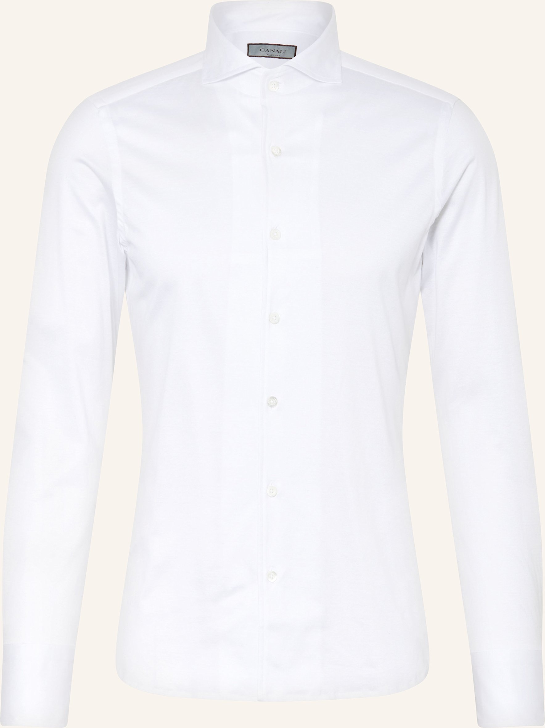 Canali Jerseyhemd Slim Fit weiss