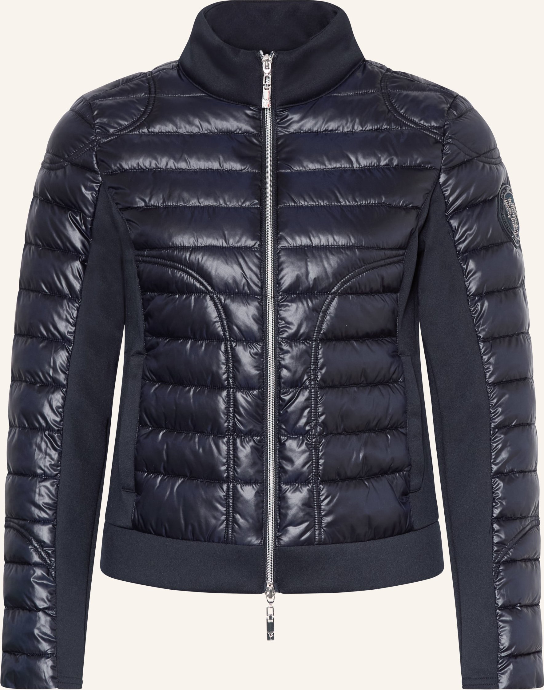 Monari Steppjacke Im Materialmix Mit Schmucksteinen blau