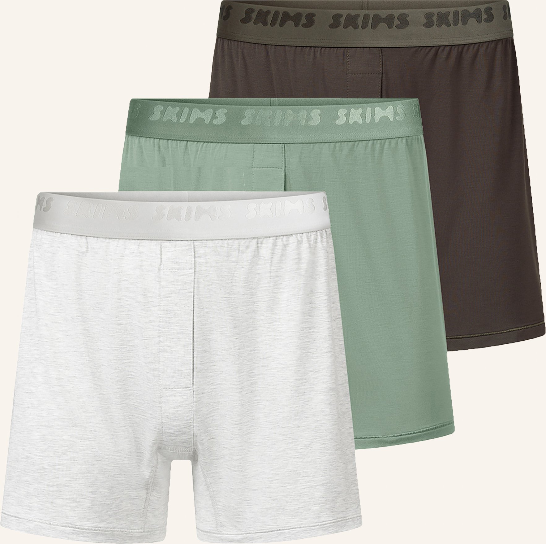 Skims 3er-Pack Boxershorts Skims Stretch gruen