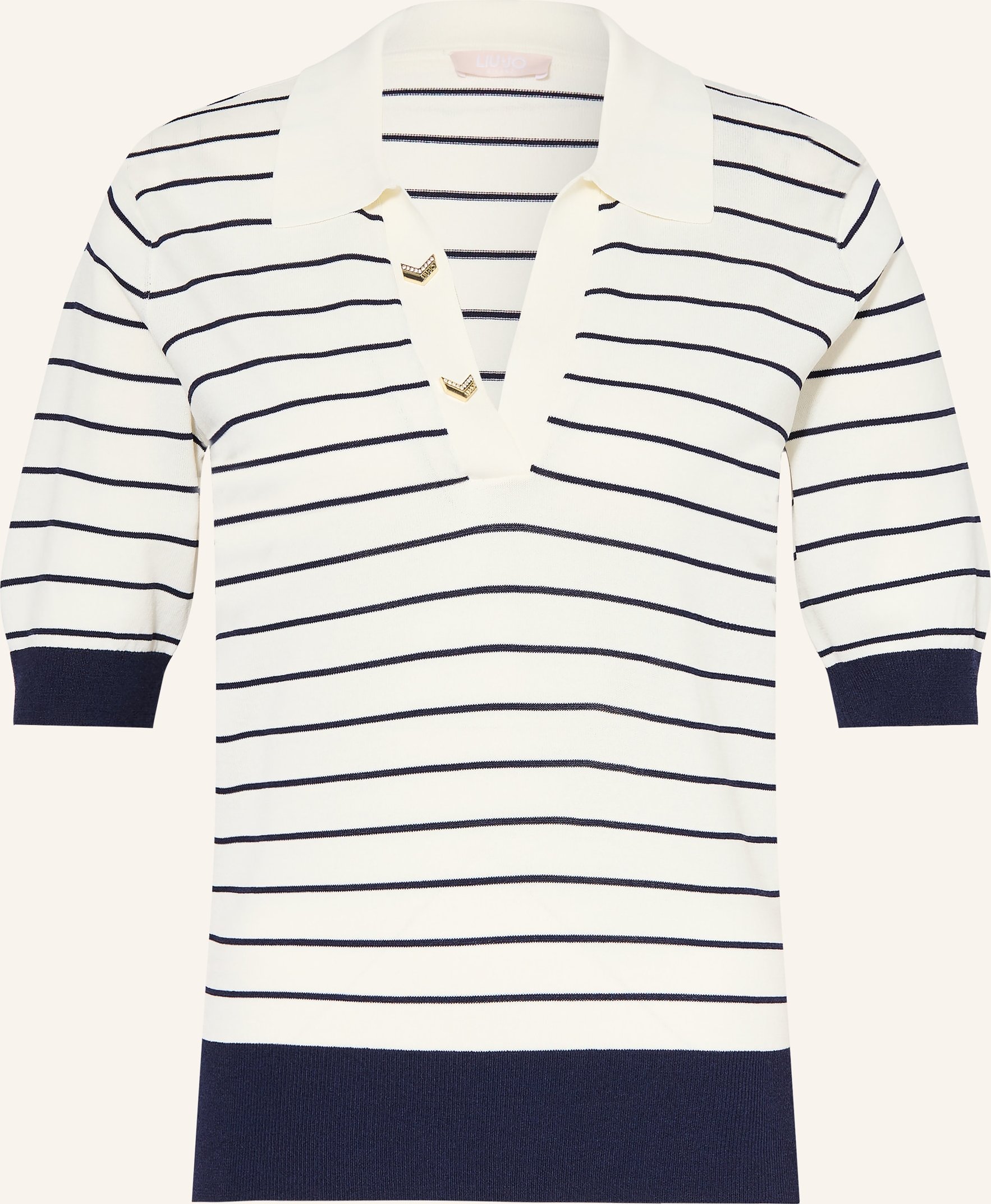 Liu Jo Strick-Poloshirt Mit Schmucksteinen blau