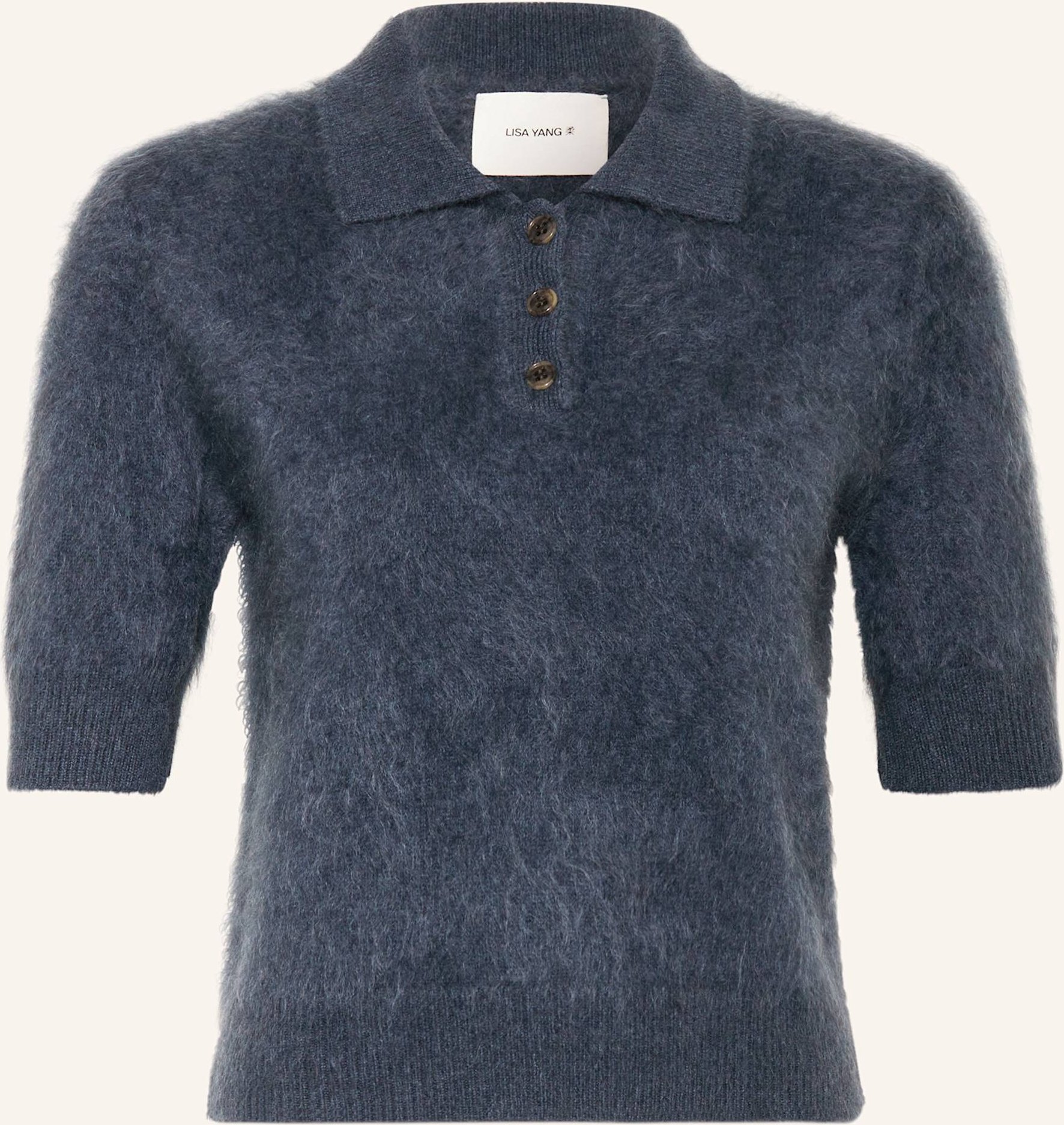 Lisa Yang Strickshirt Carolyn Aus Cashmere blau