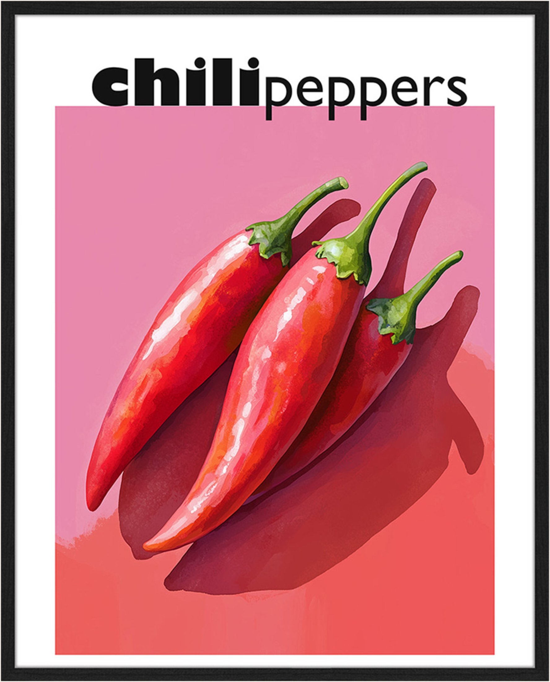 Liv Corday Wandbild Chilischoten Mit Rahmen schwarz