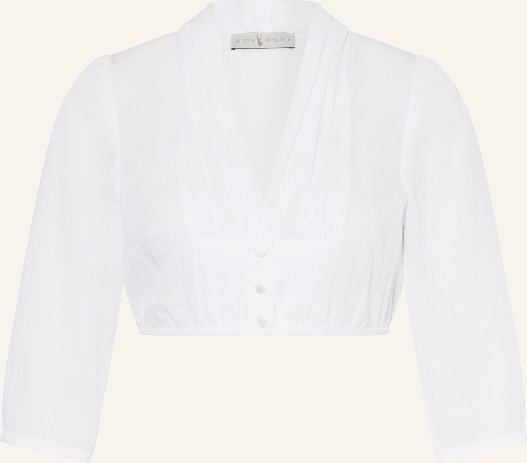Johann & Johanna Dirndlbluse Mit 3/4-Arm weiss