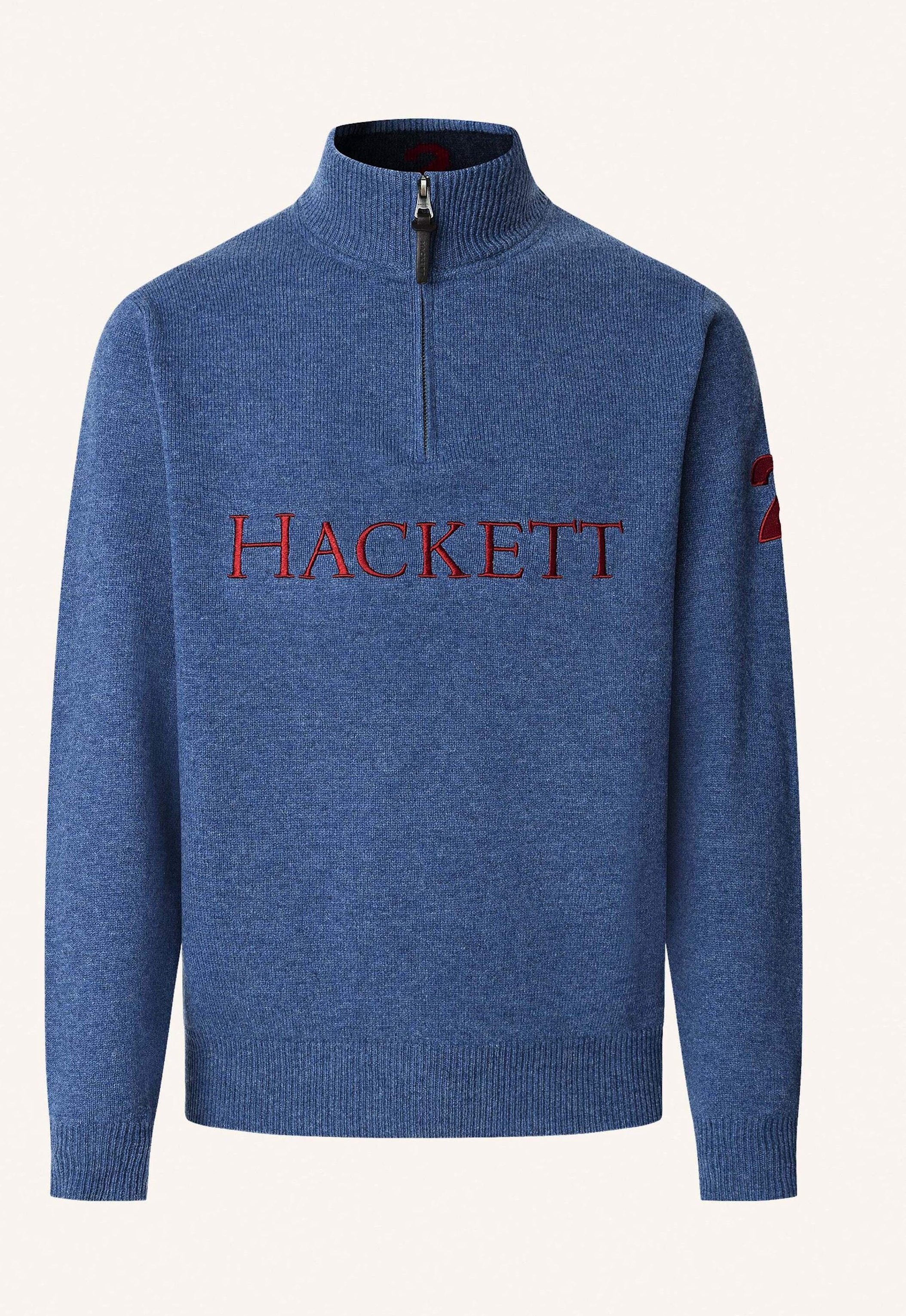 Thumbnail - Hackett London Pullover Heritage No.2 Hzip blau