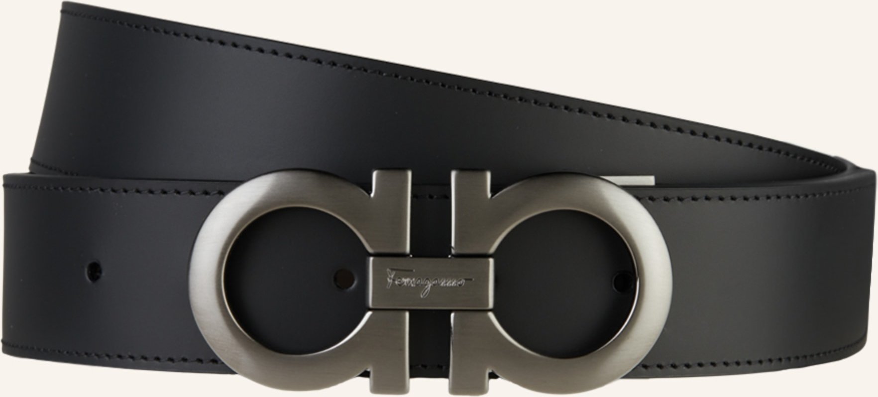 Ferragamo Ledergürtel Gancini Zum Wenden schwarz