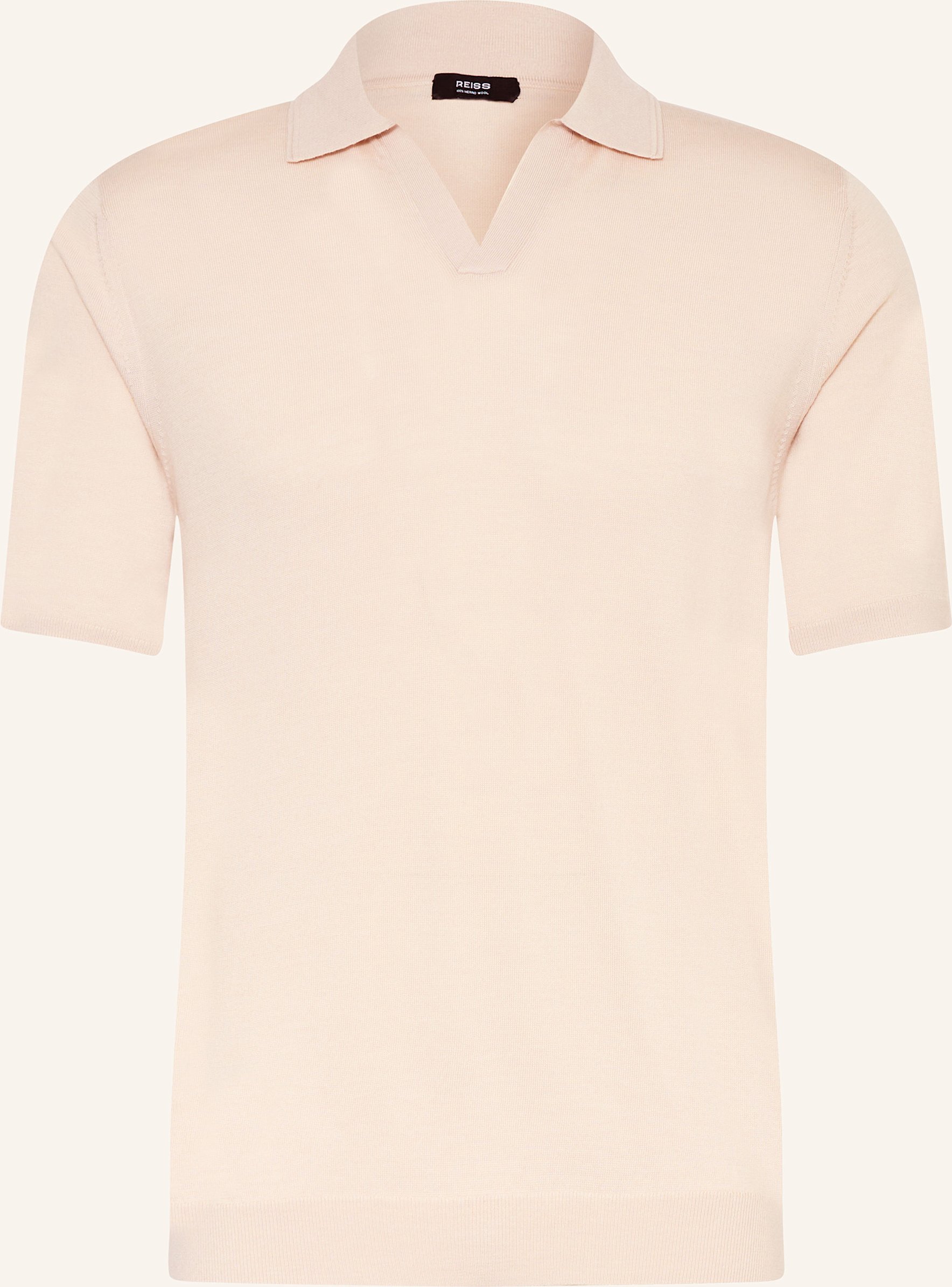 Reiss Strick-Poloshirt Duchie Aus Merinowolle beige