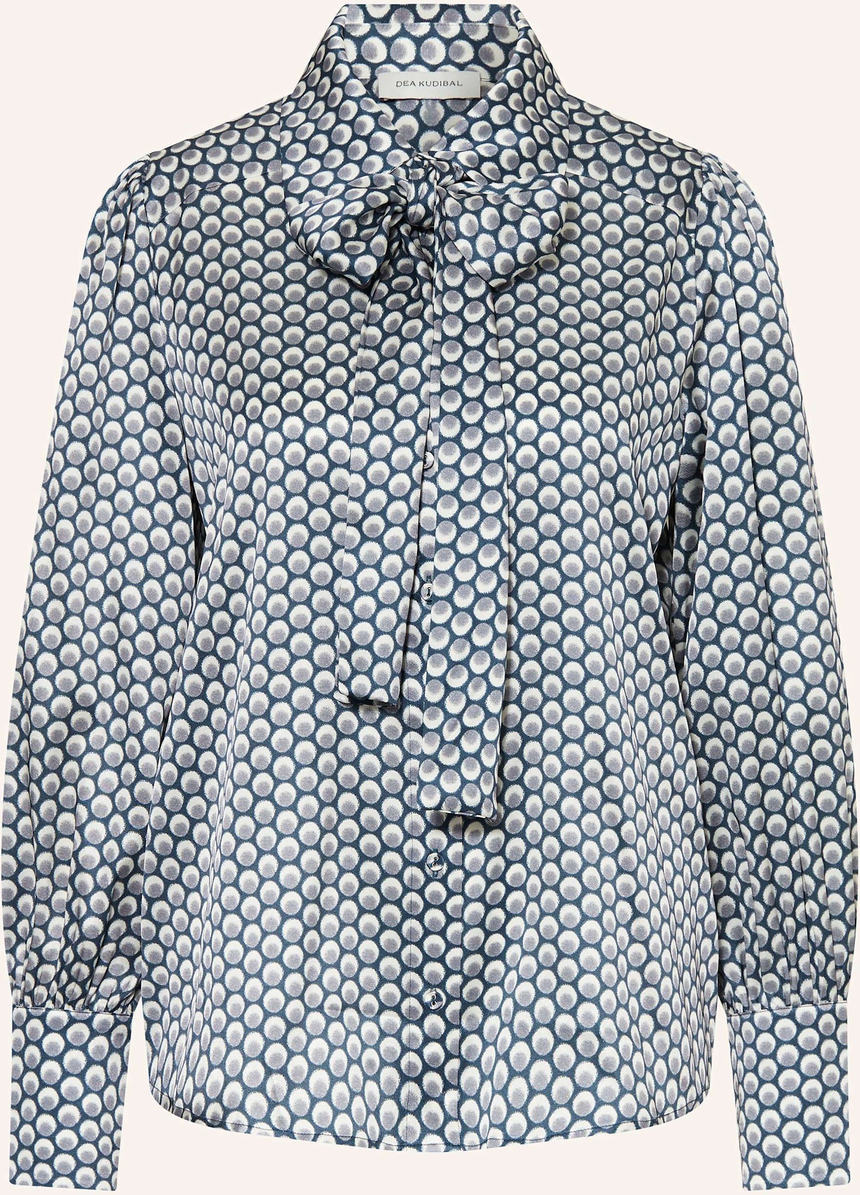 Dea Kudibal Seidenbluse Aus Satin Mit Abnehmbarer Schluppe blau