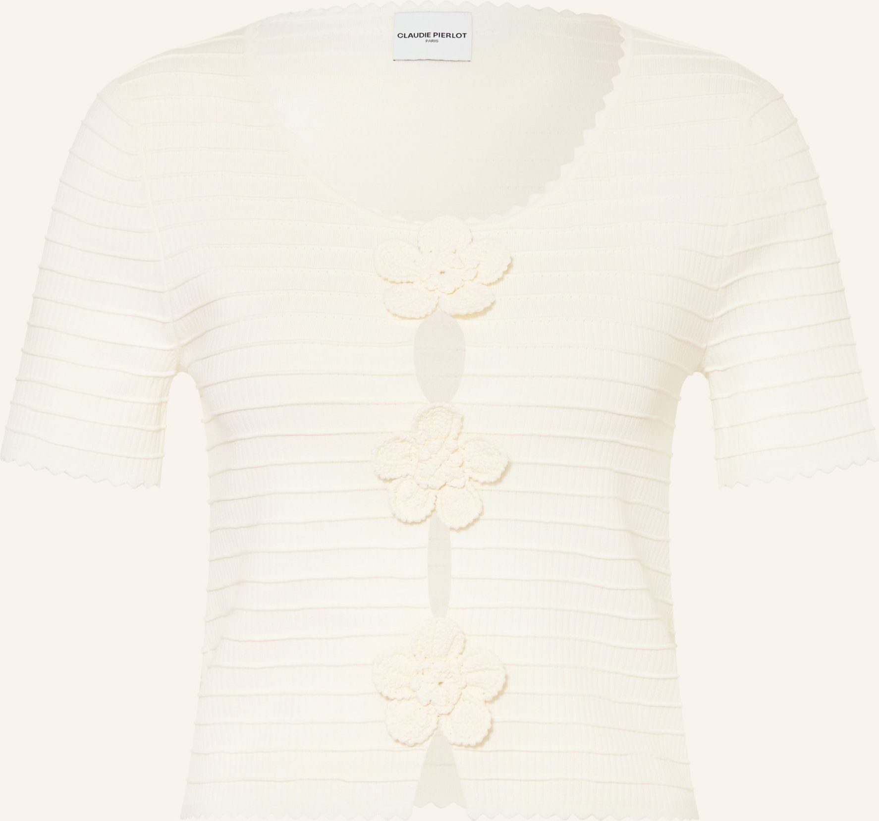 Claudie Pierlot Strickshirt Mit Cut-Outs weiss
