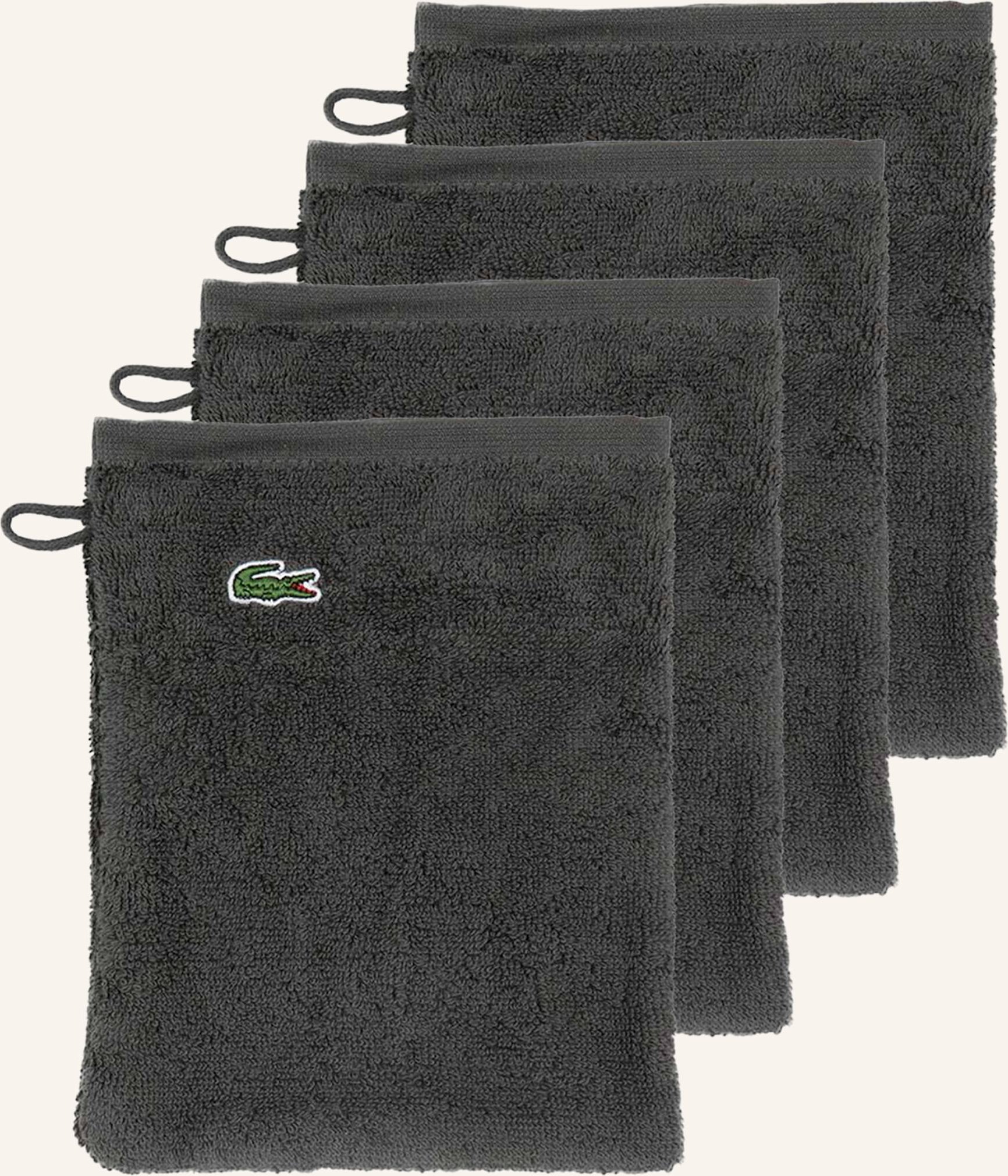 Lacoste Waschhandschuh 4er Set Llecroco schwarz