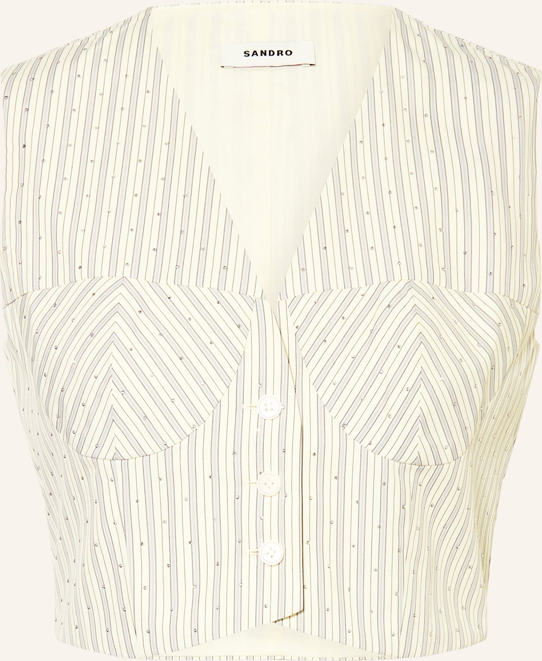 Sandro Blazerweste Mit Schmucksteinen weiss