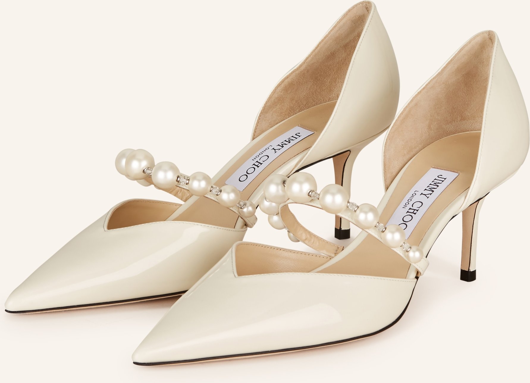 Jimmy Choo Pumps Aurelie 65 Mit Schmuckperlen weiss