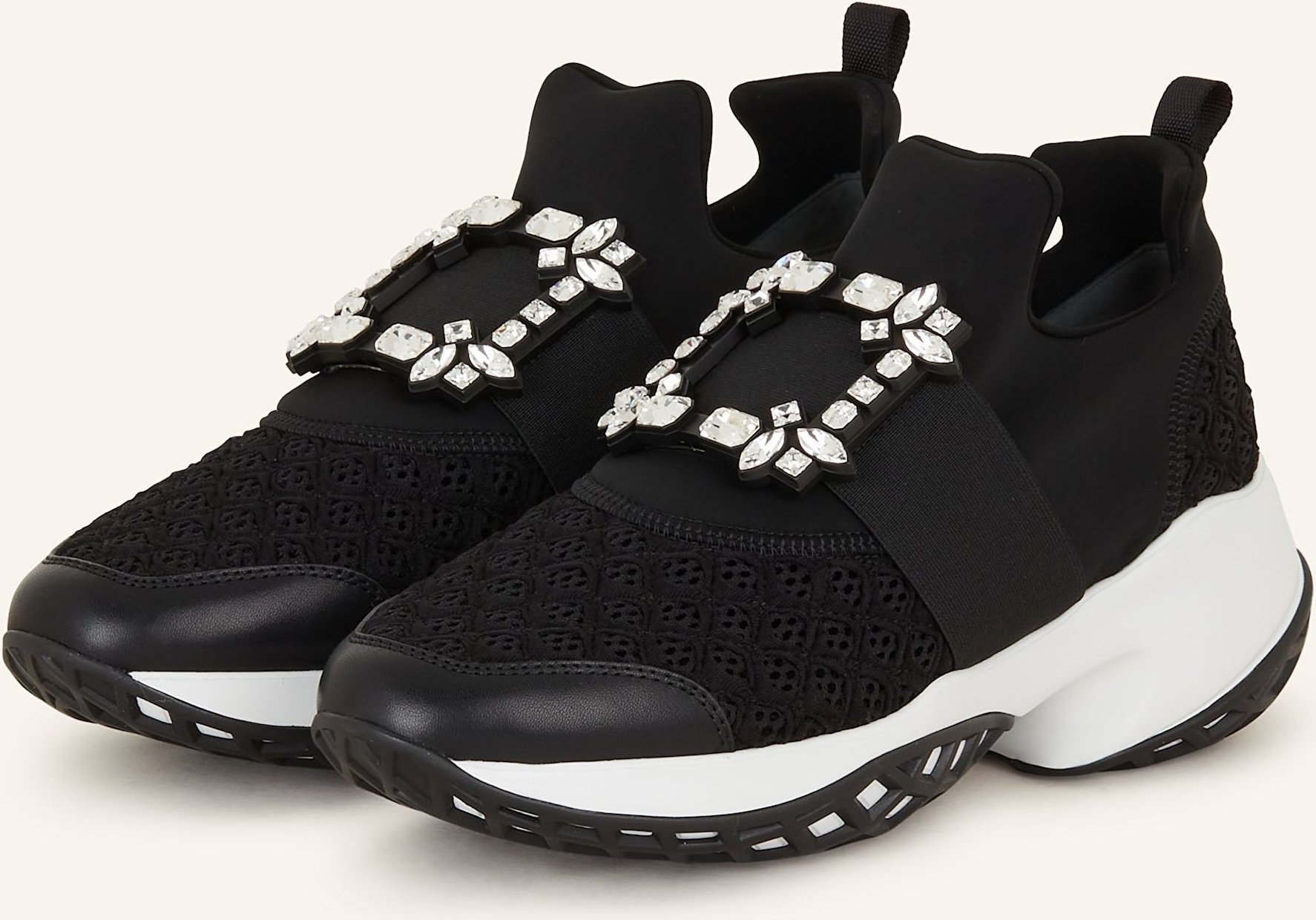 Roger Vivier Sneaker Mit Schmucksteinen schwarz