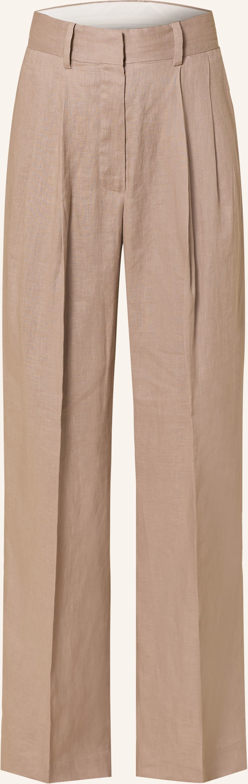 Mrs & Hugs Marlenehose Aus Leinen beige