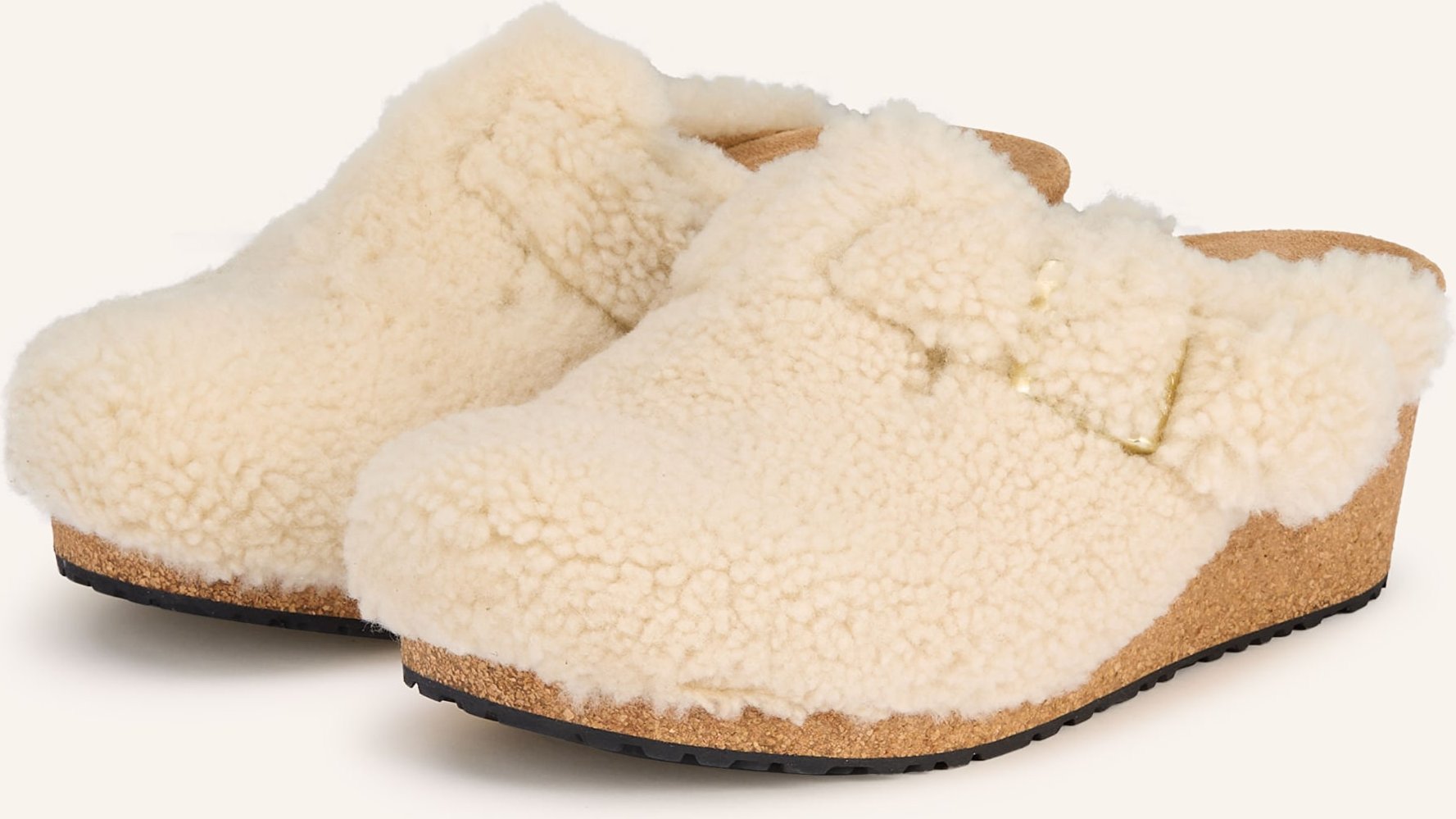 Birkenstock Plateau-Mules Fanny Teddy beige