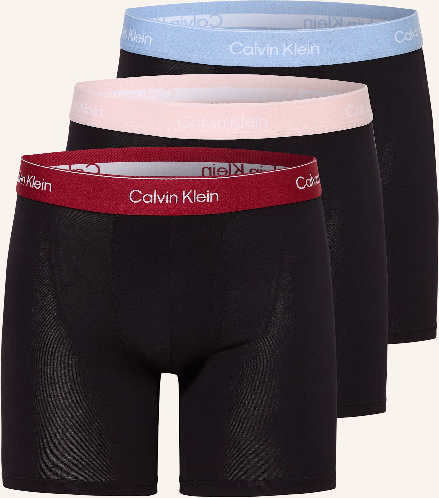 Calvin Klein 3er-Pack Boxershorts Icon Cotton Stretch rot