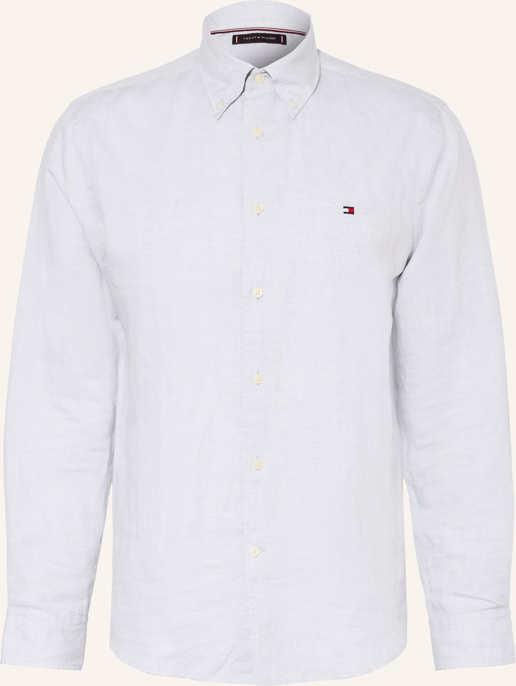 Tommy Hilfiger Hemd Regular Fit Mit Leinen blau