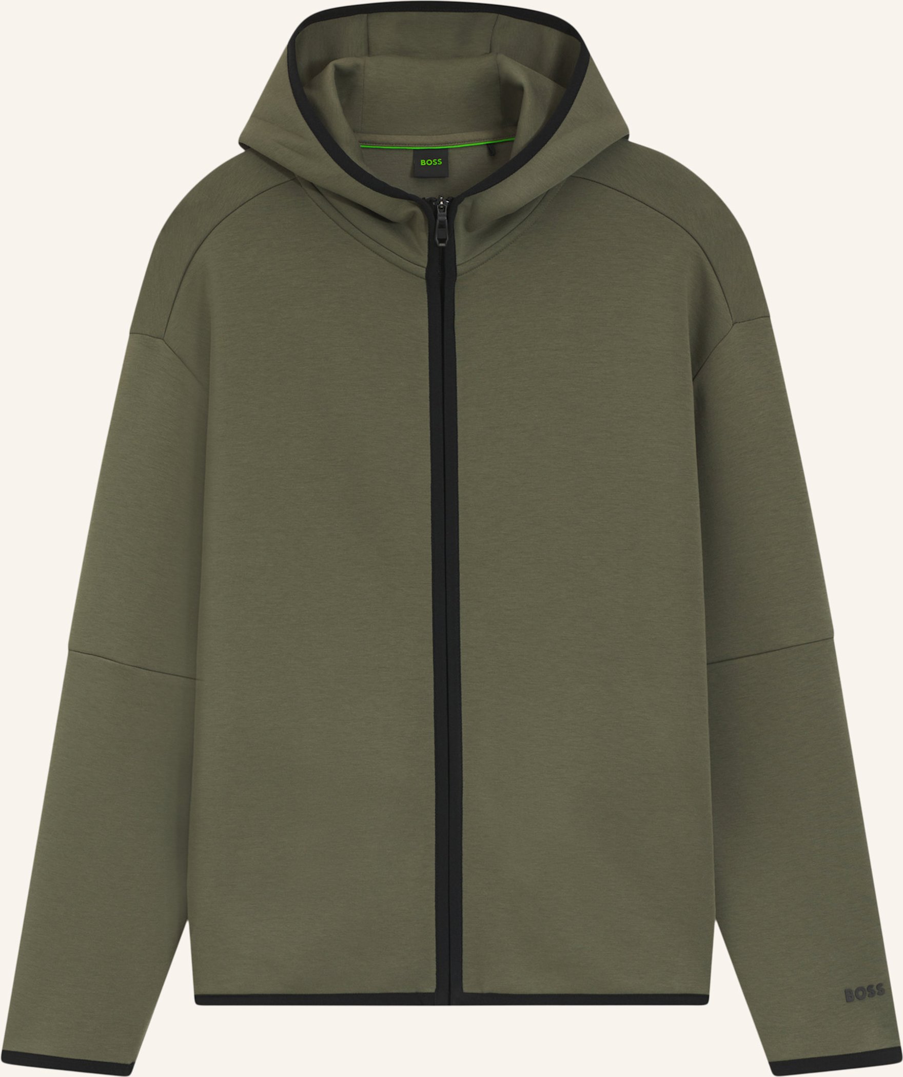 Boss Sweatshirt Sw_Snug Fz Hood Relaxed Fit gruen