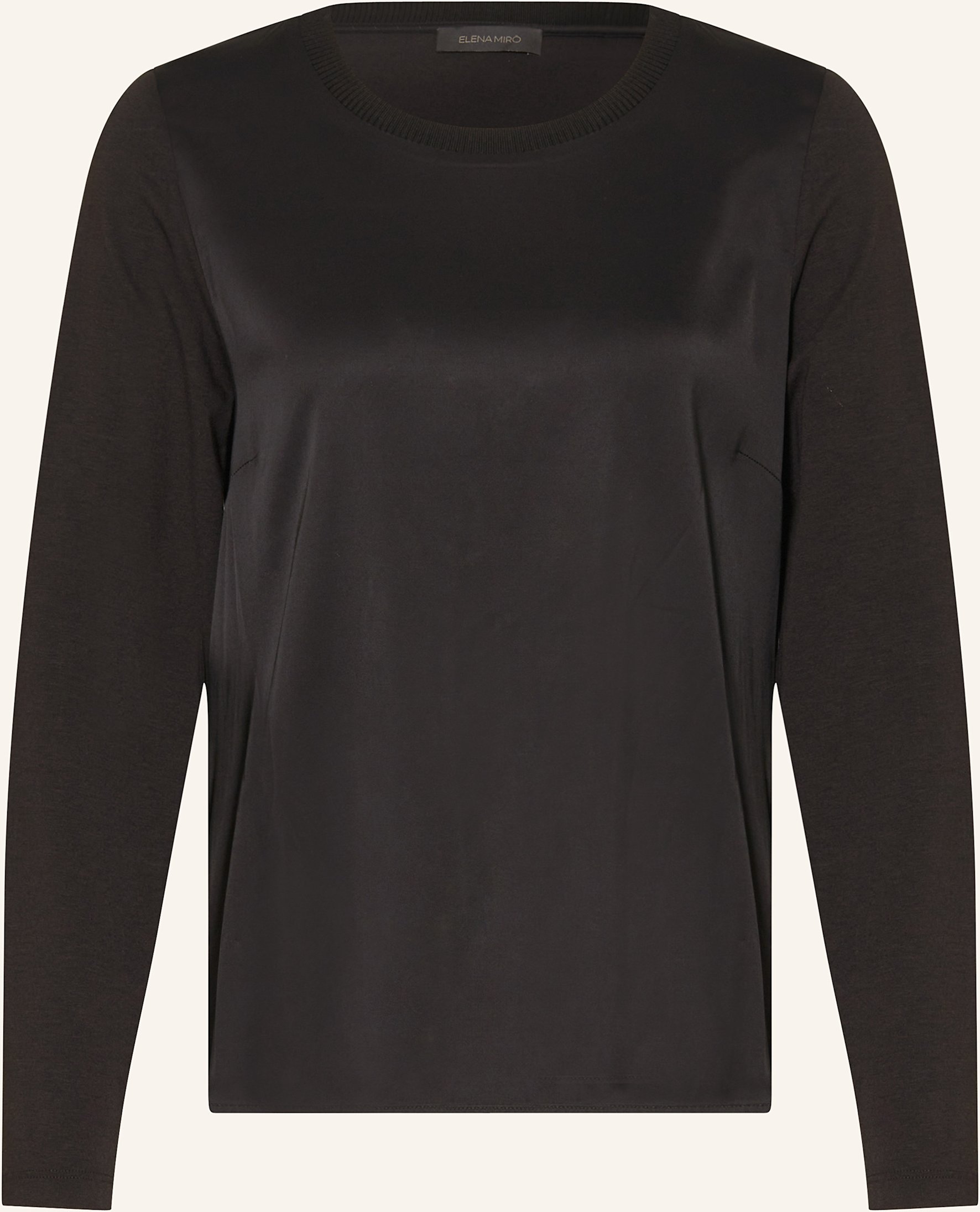 Thumbnail - Elena Miro Longsleeve Im Materialmix schwarz