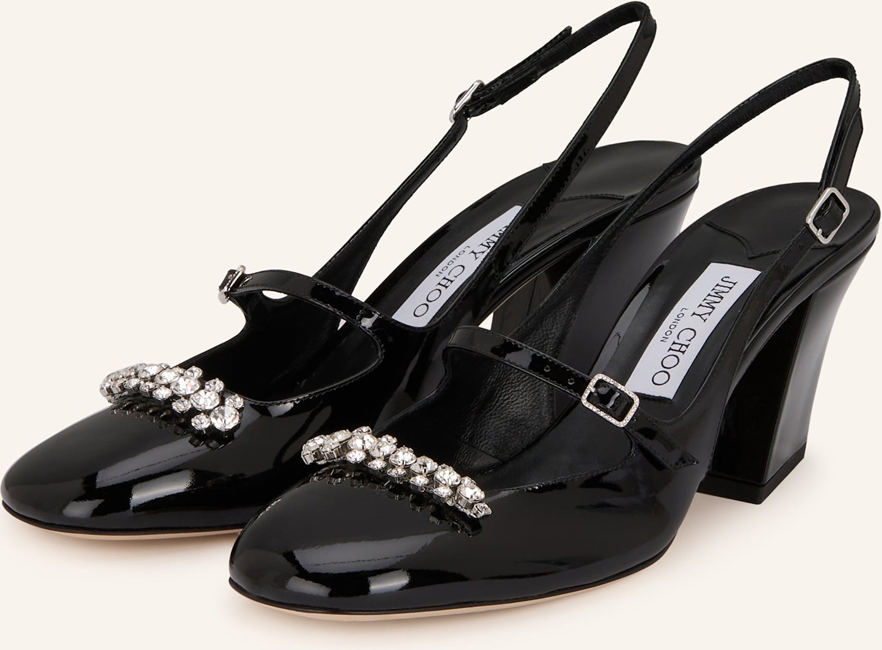 Thumbnail - Jimmy Choo Slingpumps Belinda Mit Schmucksteinen schwarz