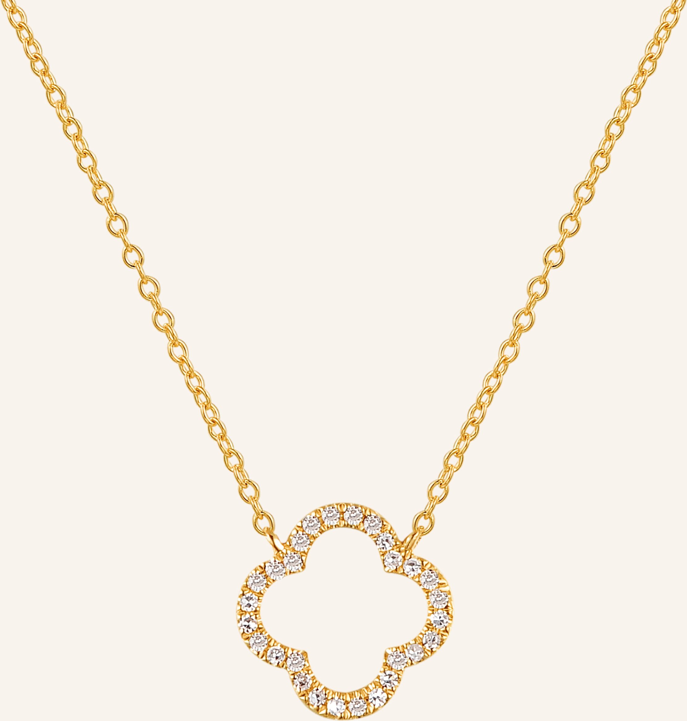 Leaf Halskette Clover Aus 18 Karat Gelbgold Mit Diamanten gold