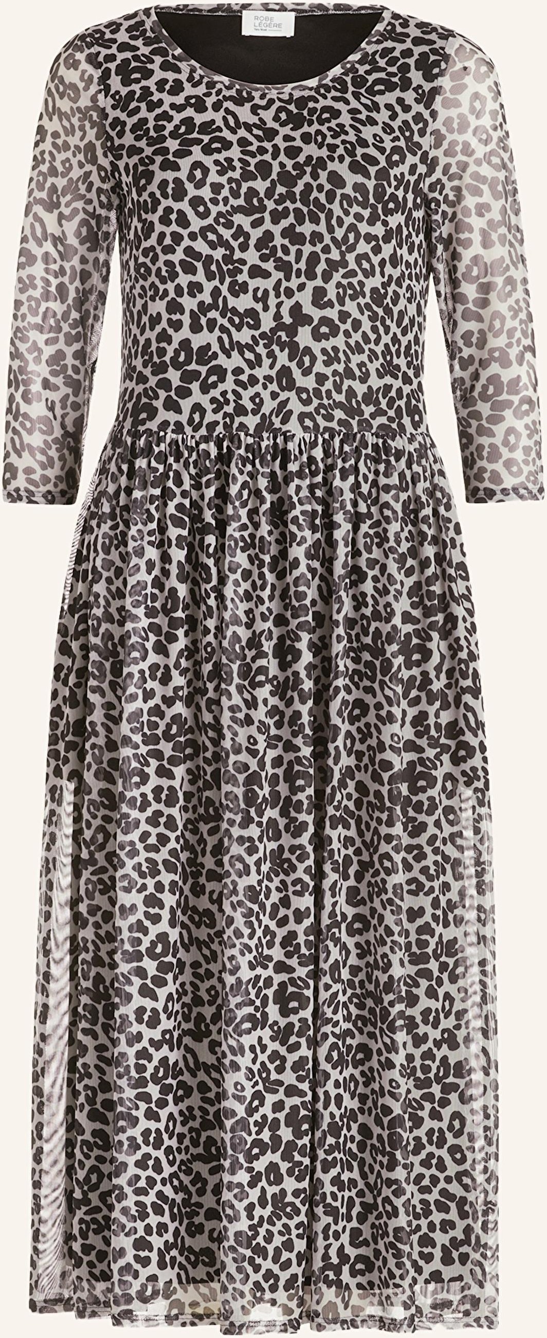 Robe Légère Mesh-Kleid Mit 3/4-Arm schwarz