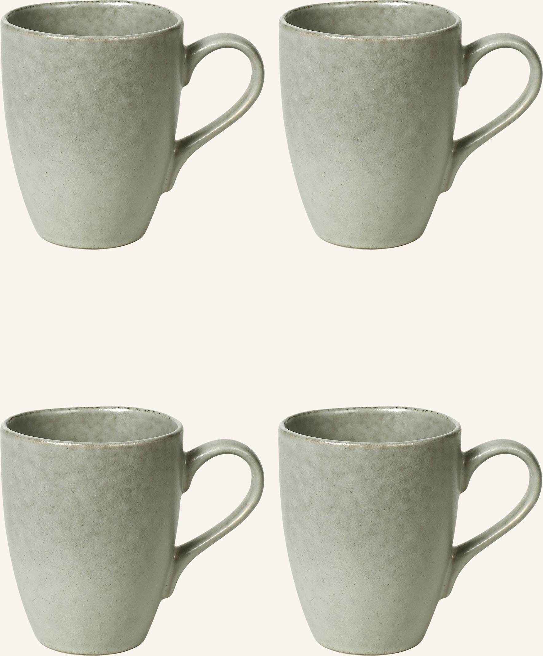 Broste Copenhagen 4er-Set Henkelbecher Nordic Marsh gruen