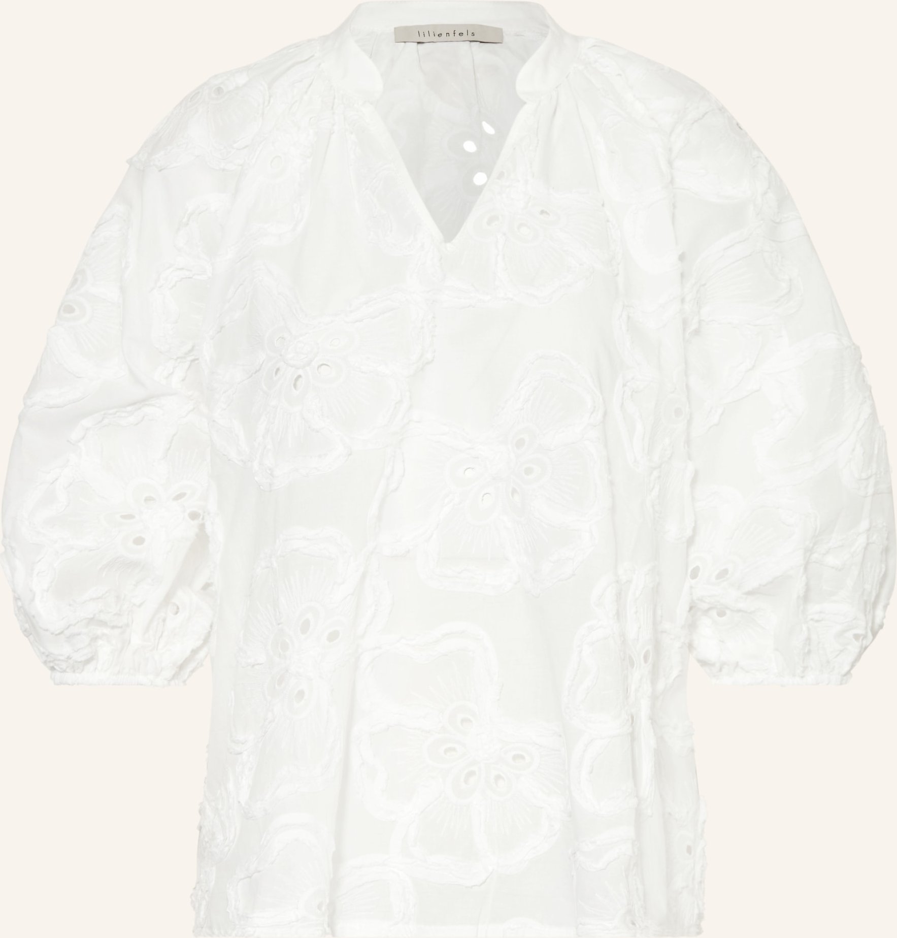 Lilienfels Blusenshirt Mit Lochspitze weiss