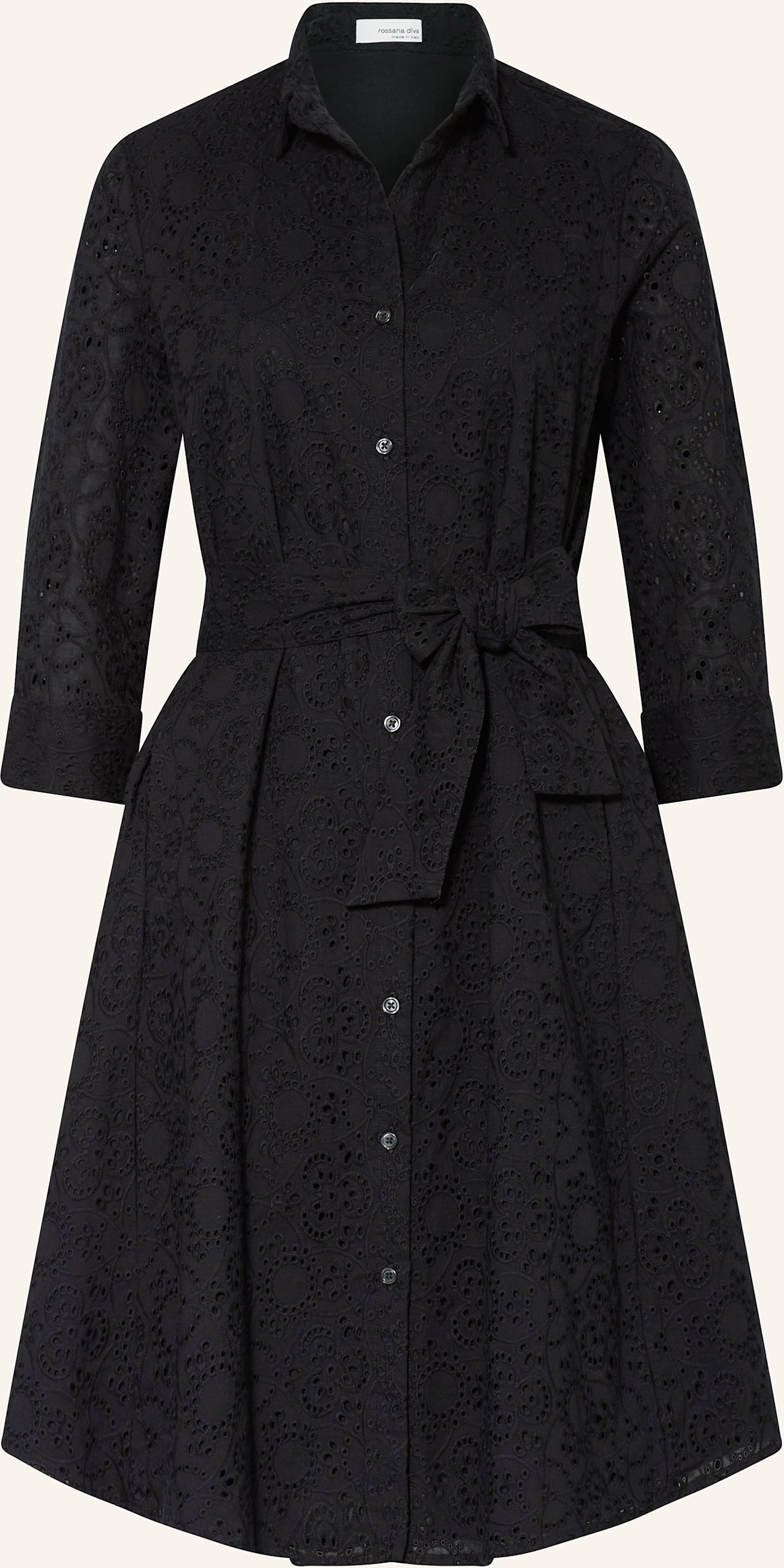 Rossana Diva Hemdblusenkleid Mit 3/4-Arm schwarz