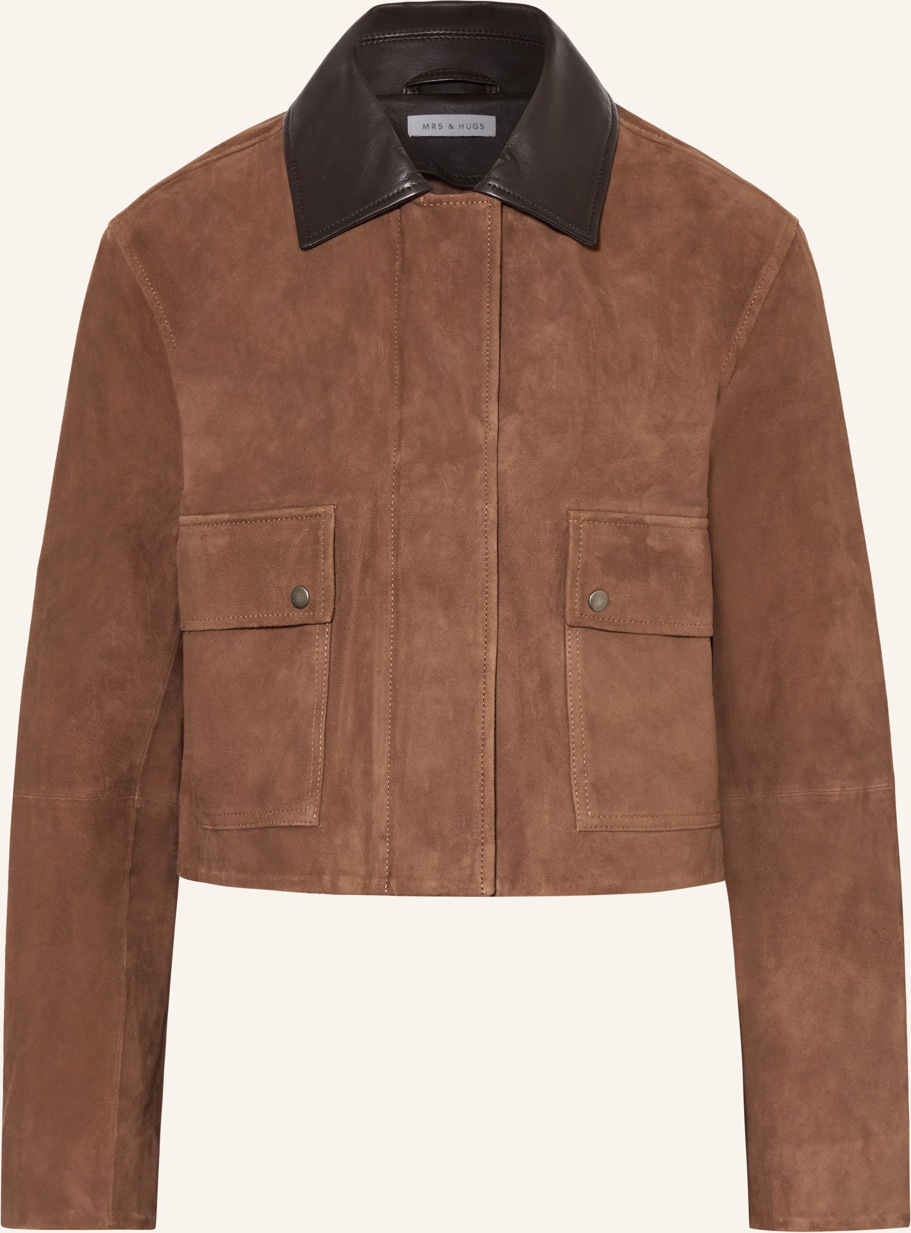 Mrs & Hugs Lederjacke braun