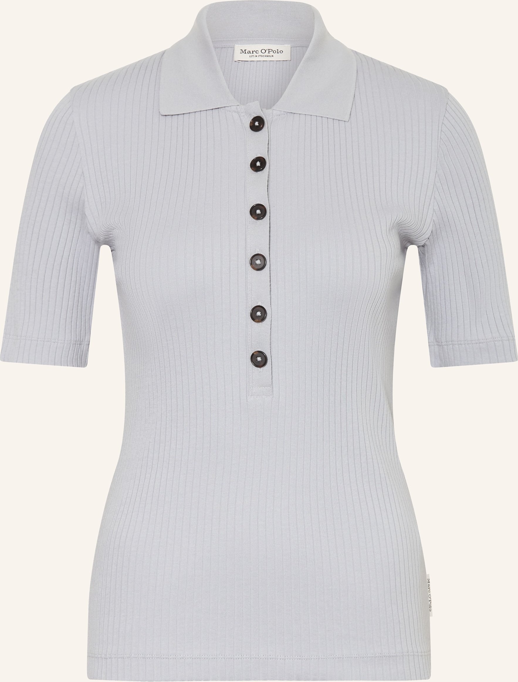 Thumbnail - Marc O'polo Strick-Poloshirt grau