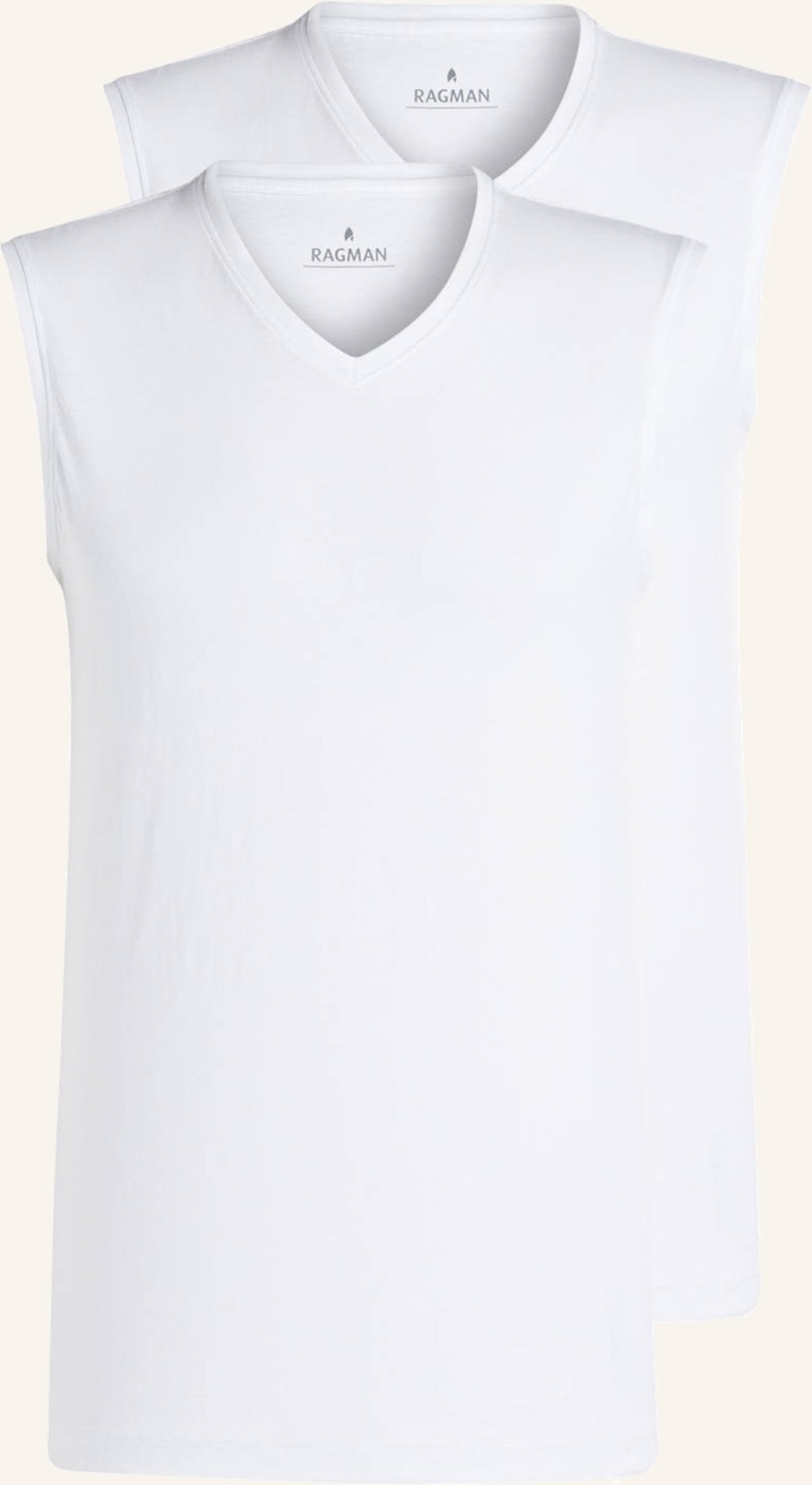 Ragman 2er-Pack Unterhemden weiss