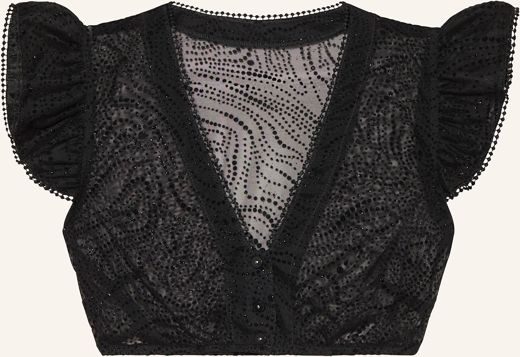 Johann & Johanna Dirndlbluse Aus Mesh schwarz