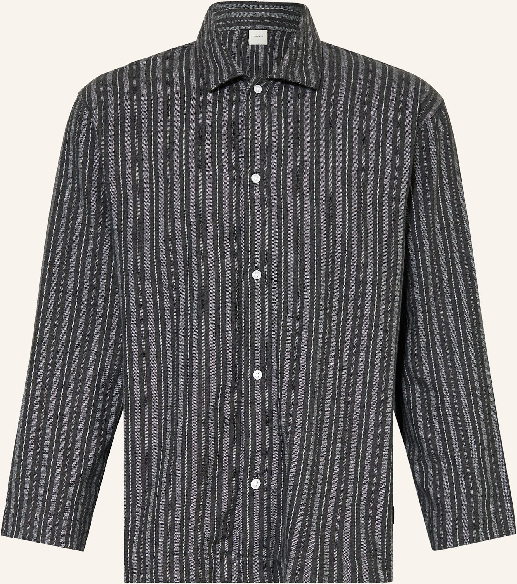 Calvin Klein Schlafshirt Flannel Sleep Aus Flanell grau