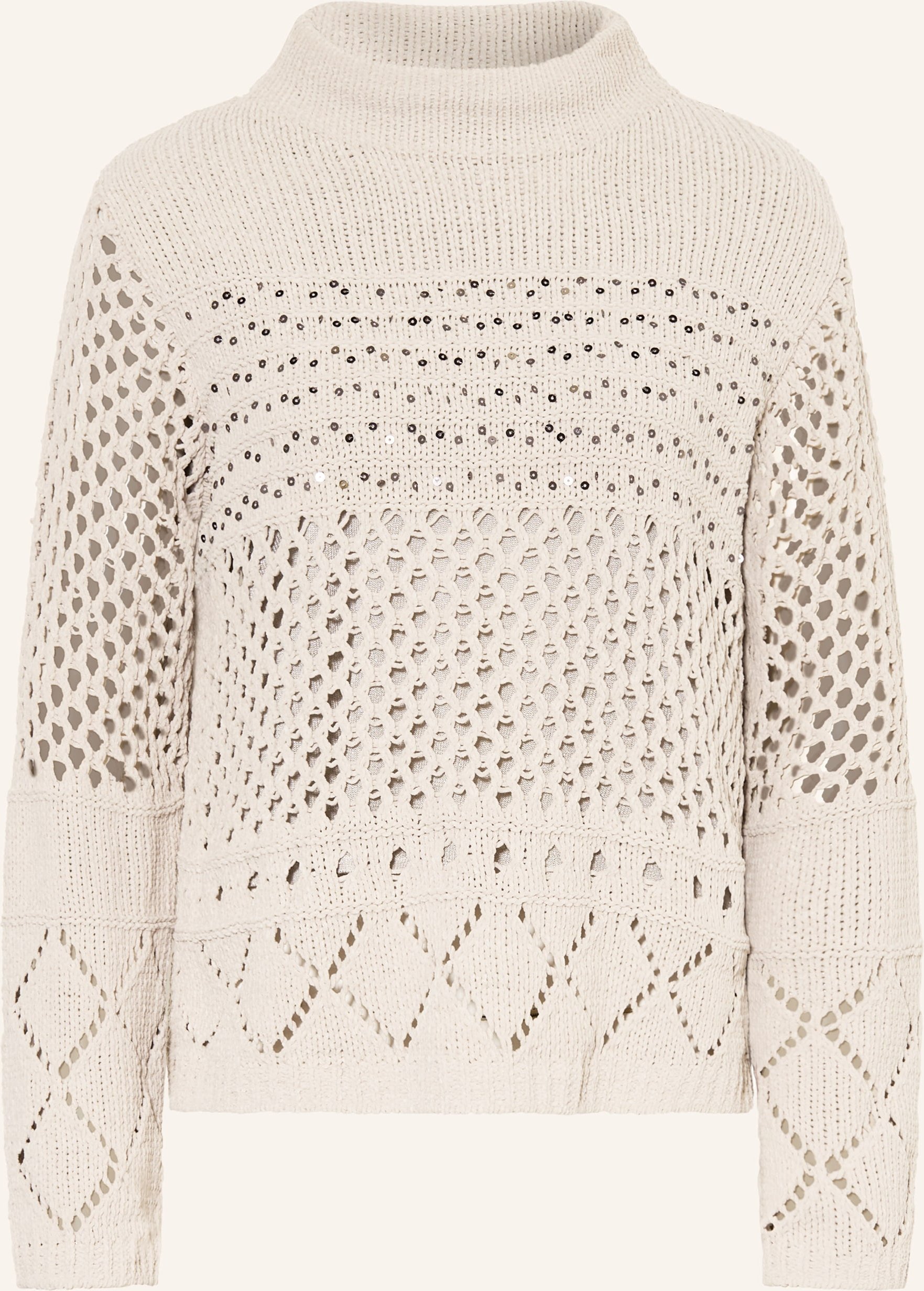 Monari Pullover Mit Pailletten beige
