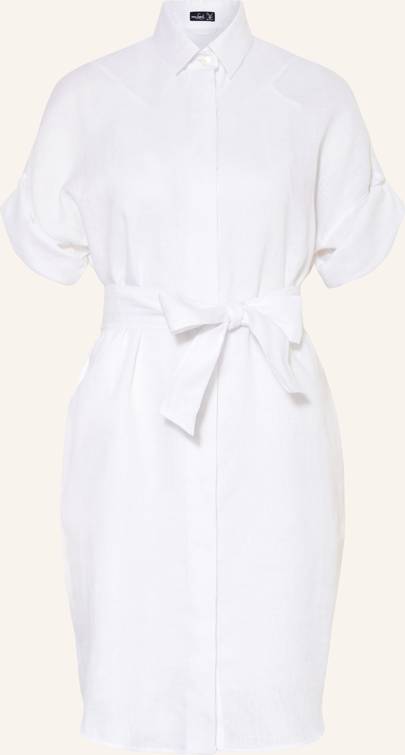 Van Laack Hemdblusenkleid Vl-Kailyn-Brlv Aus Leinen weiss