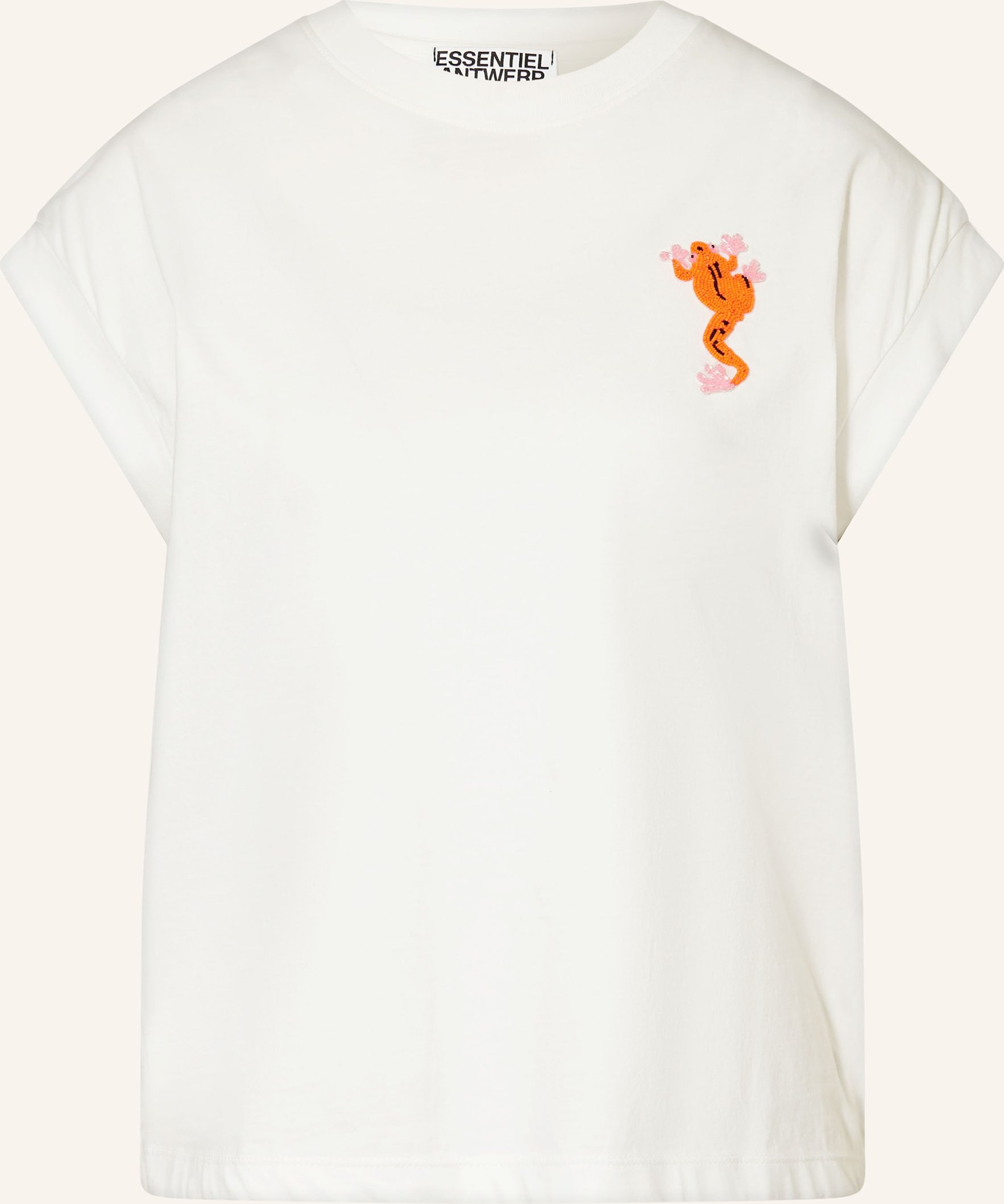 Essentiel Antwerp T-Shirt Jungala Mit Schmuckperlen weiss