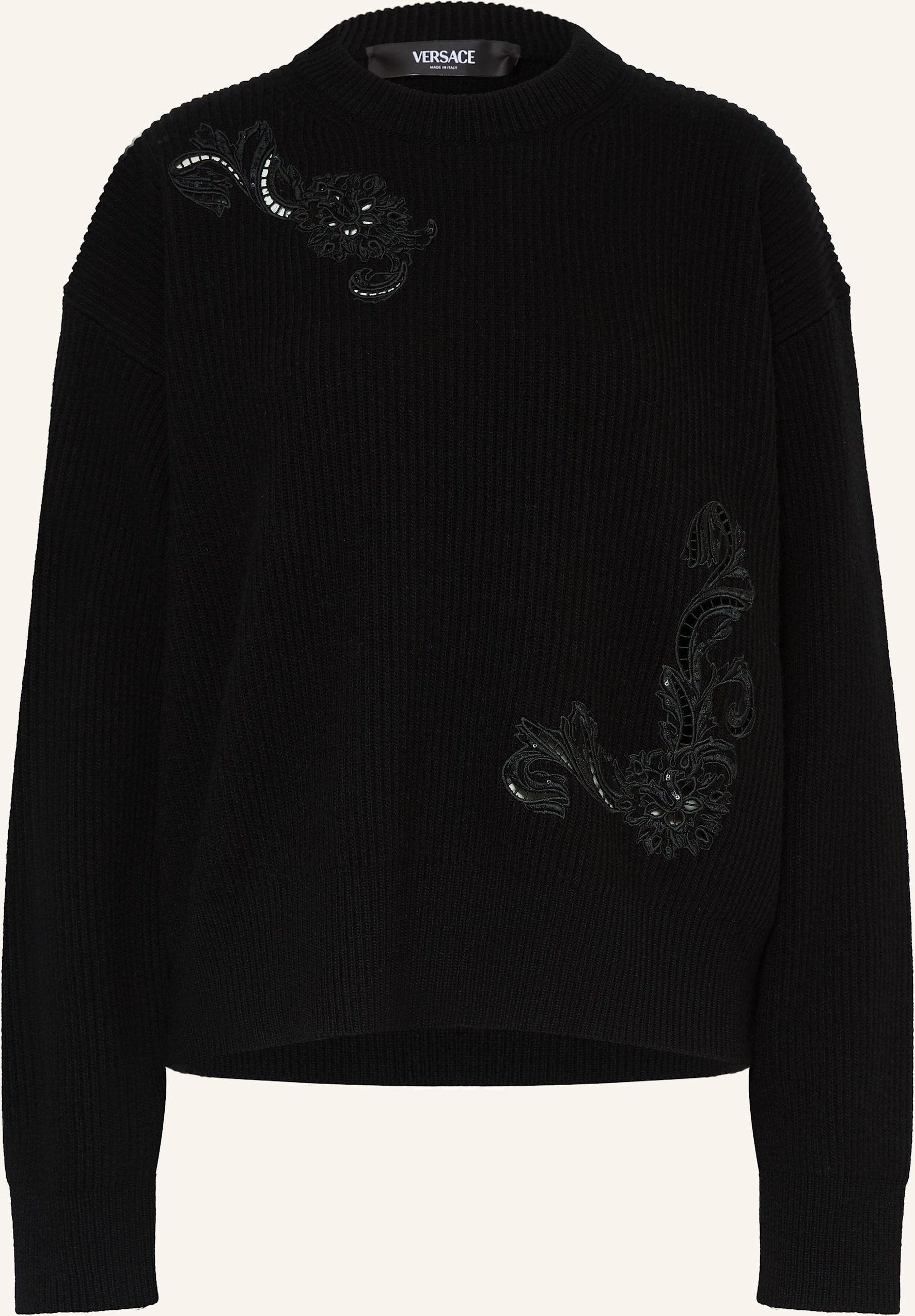 Thumbnail - Versace Pullover Mit Pailletten schwarz