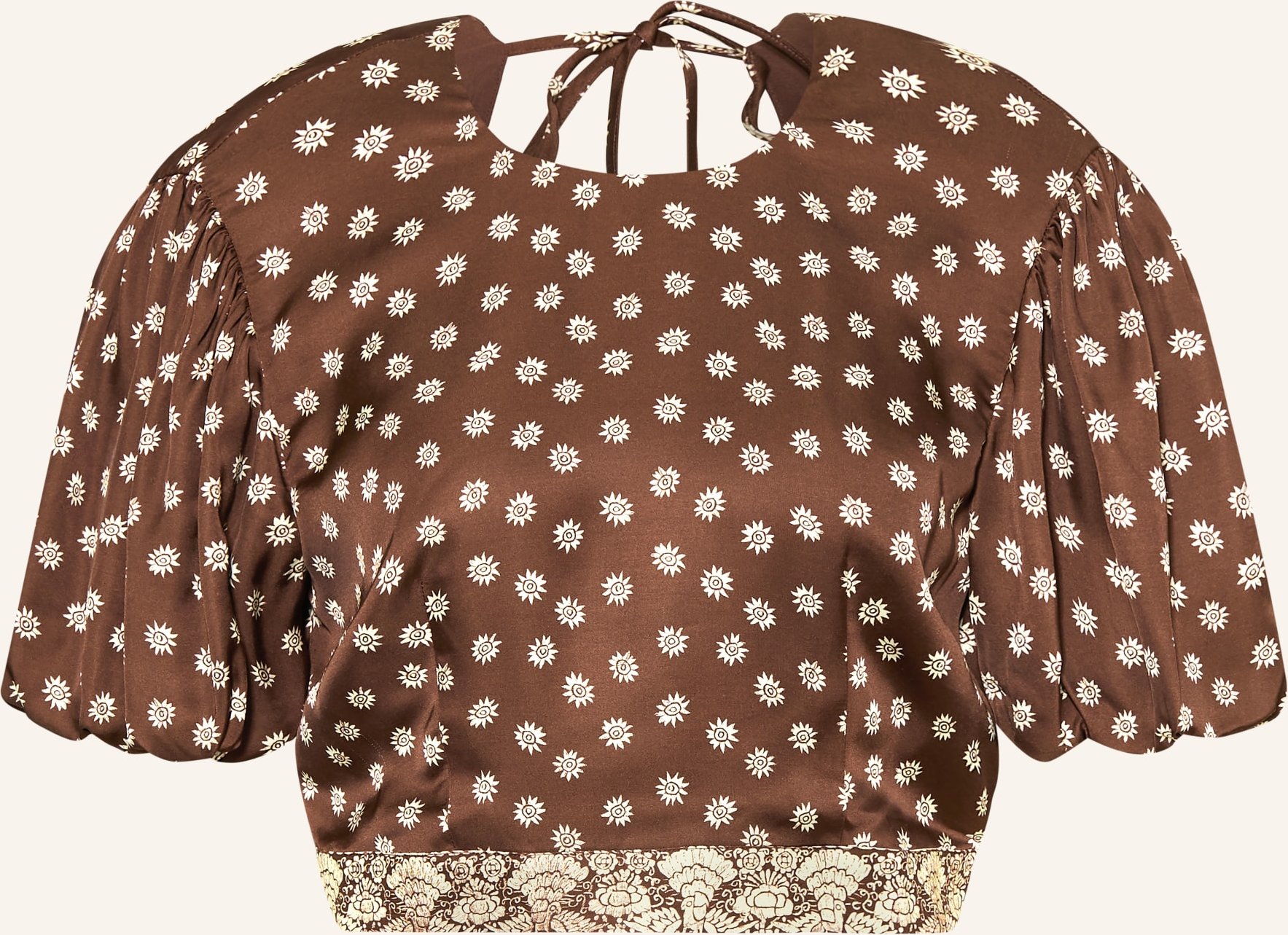 Claudie Pierlot Cropped-Blusenshirt Aus Satin braun