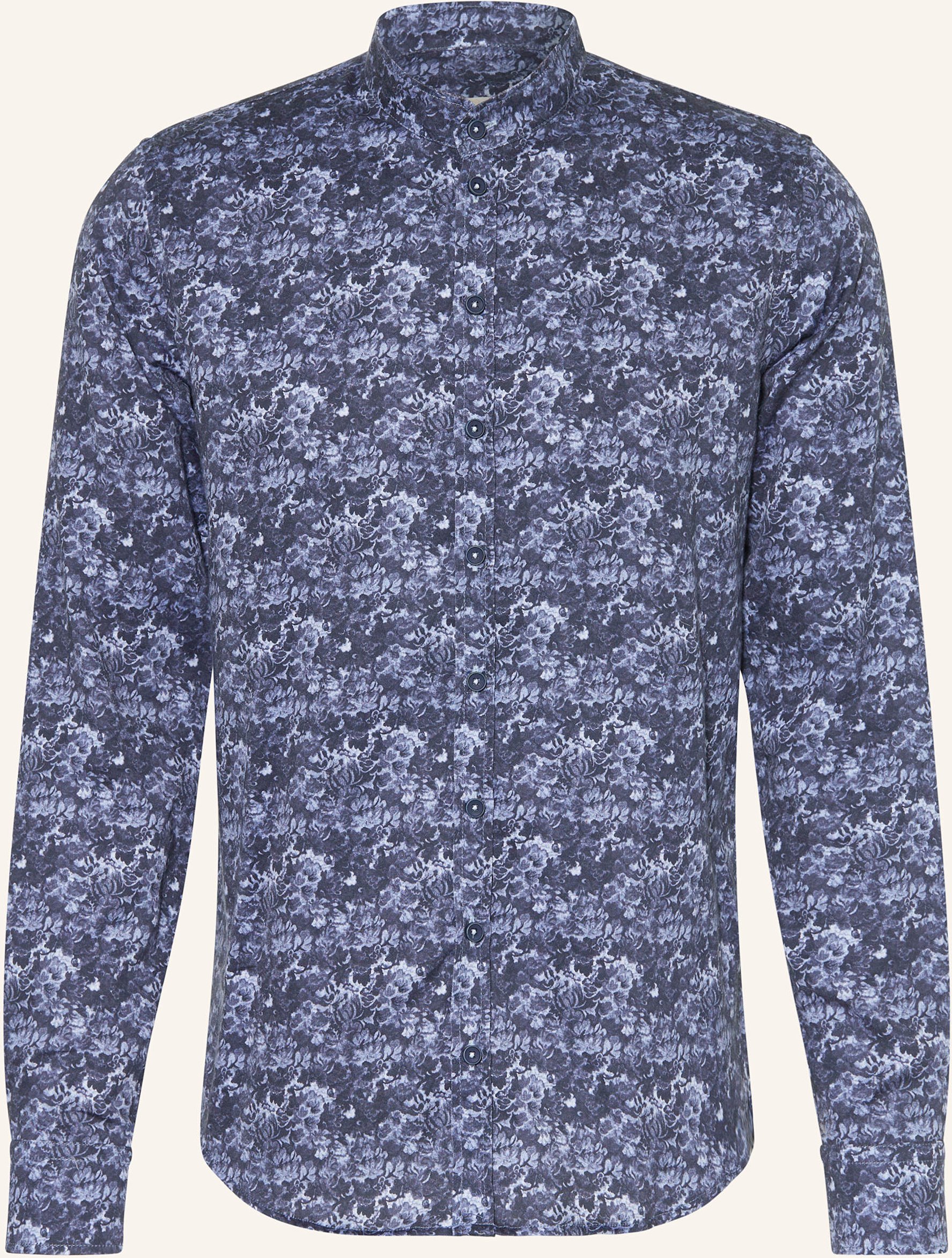 q1 Manufaktur Hemd Regular Fit Mit Stehkragen blau