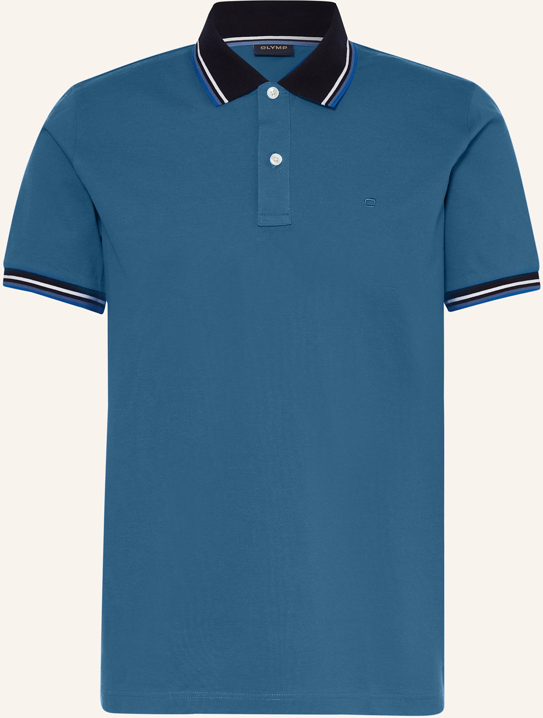 Olymp Piqué-Poloshirt Casual Fit blau