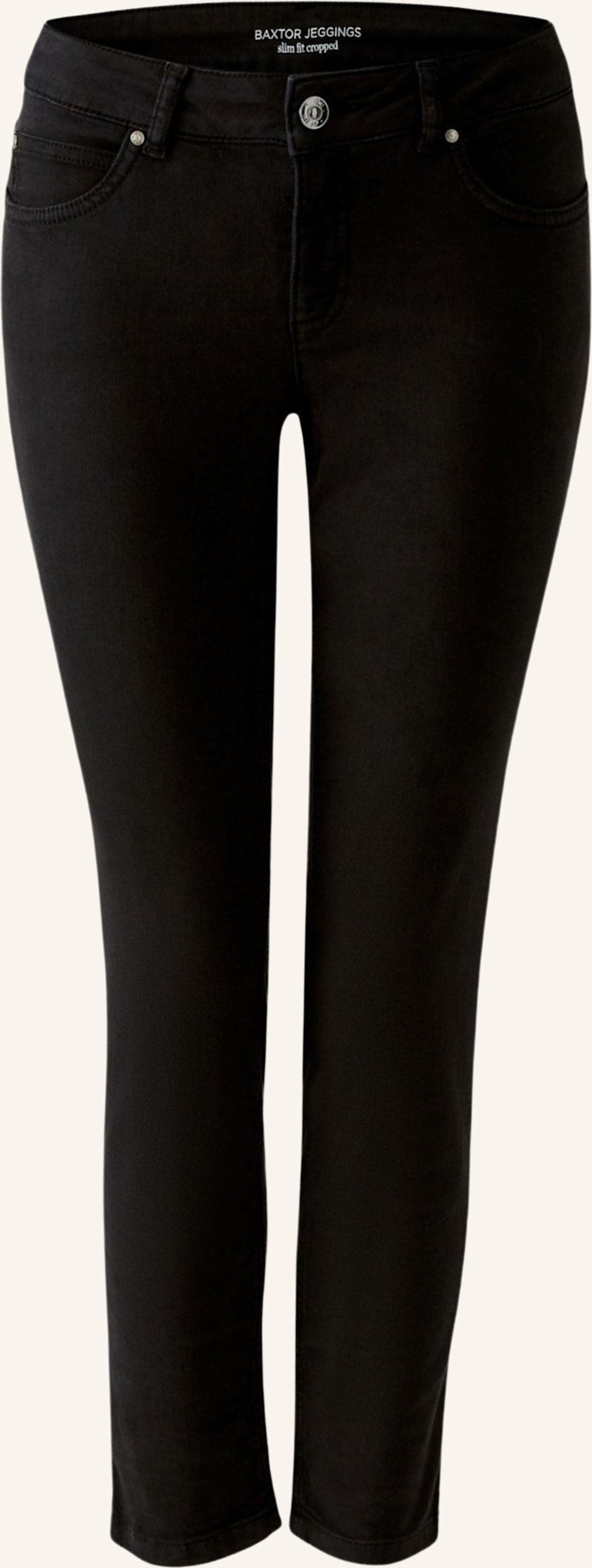 Oui Skinny Jeans Baxtor Cropped schwarz