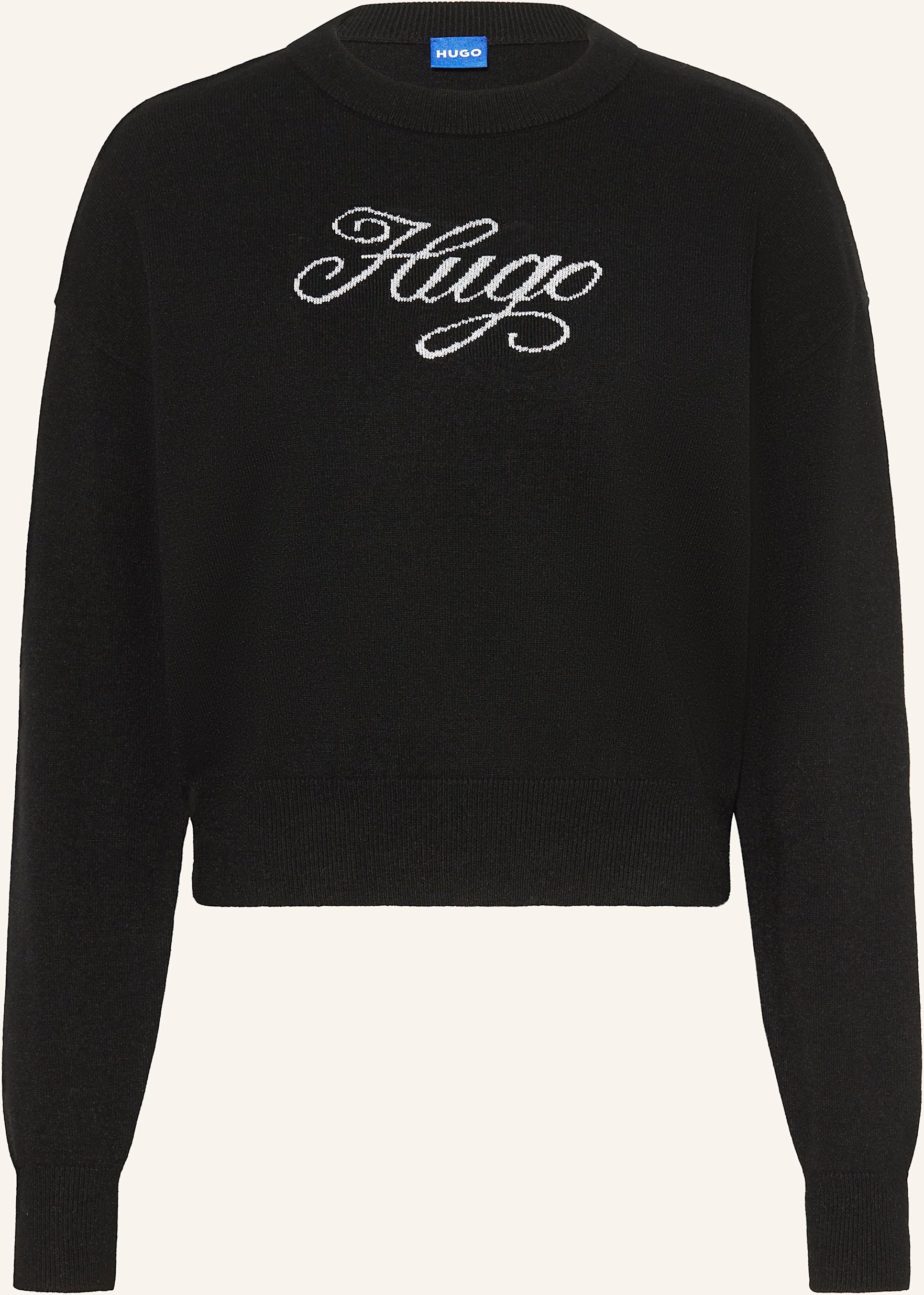 Thumbnail - Hugo Blue Pullover Slogix Mit Glitzergarn schwarz