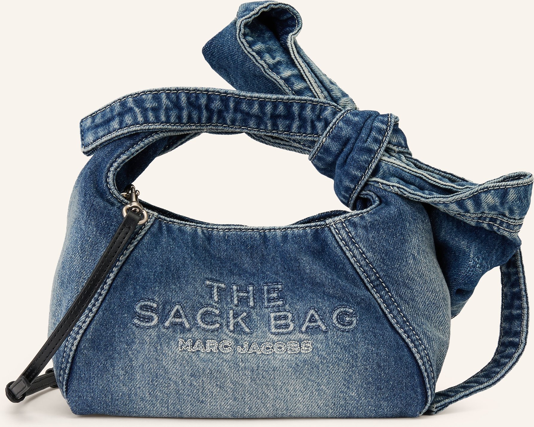 Thumbnail - Marc Jacobs Handtasche The Bow Denim Mini Sack Bag Mit Pouch blau