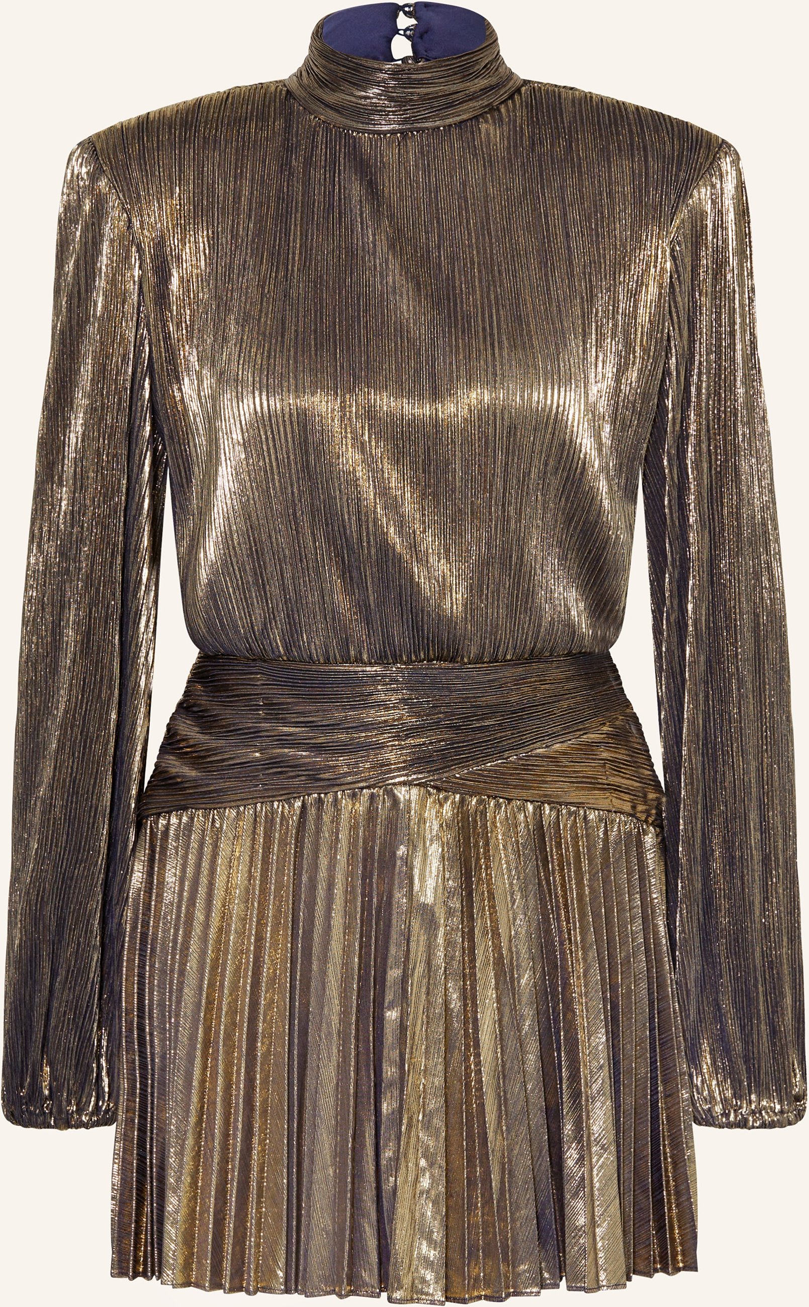 Retrofête Kleid Freja Mit Plissees gold
