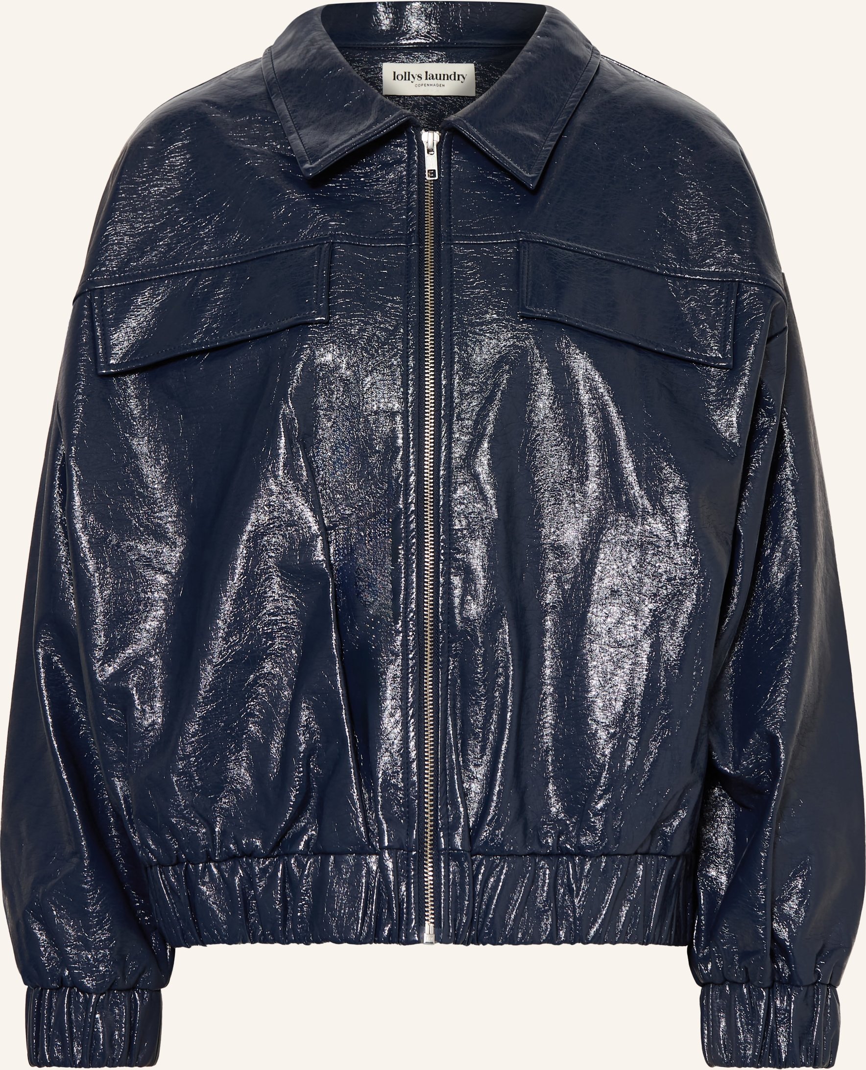 Lollys Laundry Jacke Ven In Lederoptik blau